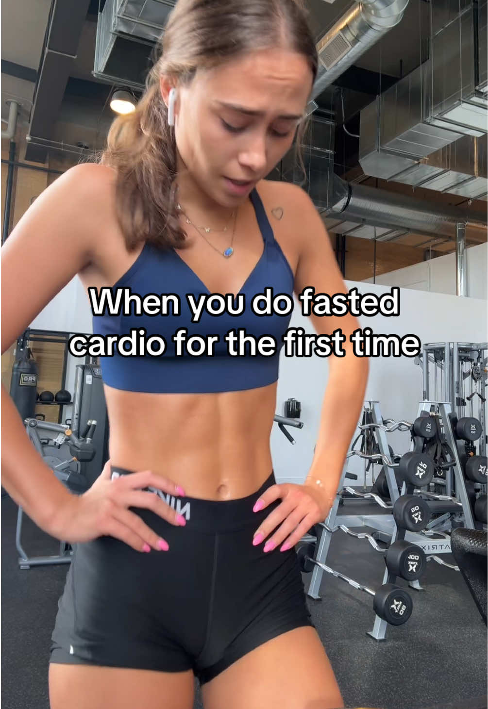 Just kidding! But fasted cardio is hard #cardio #fasting #fastedcardio #runner #gymgirl #gym 