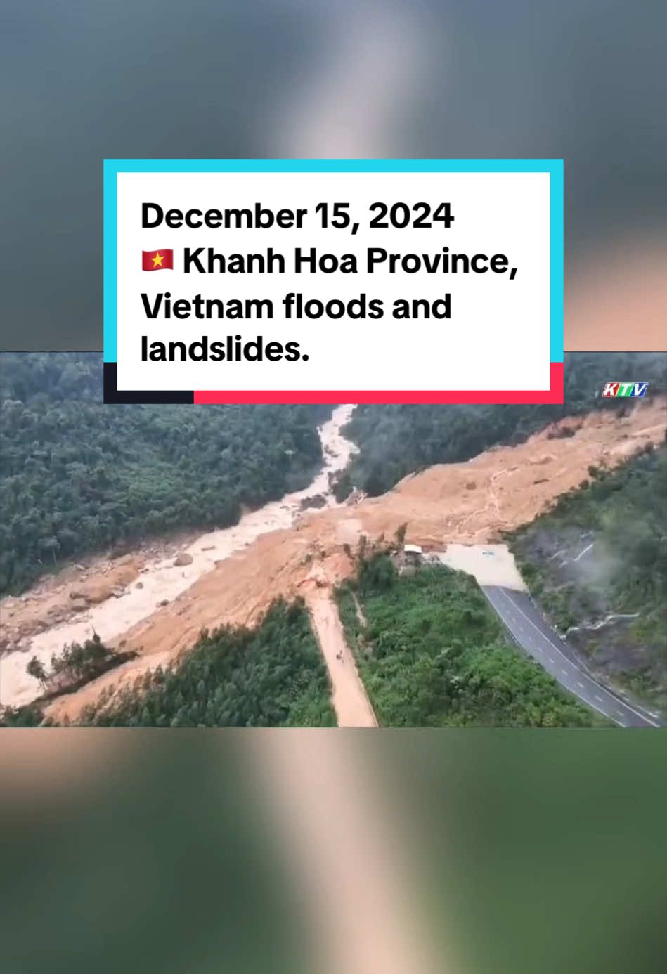 December 15, 2024 🇻🇳 Khanh Hoa Province, Vietnam Heavy rains in Khanh Hoa province have caused floods and landslides. On the morning of December 15, heavy rain caused more than 1,000 m3 of rocks and soil to fall on Khanh Le Pass, trapping people. ❗️NO country in the world will be able to cope with the losses from climate disasters ON ITS OWN. •Why are there SO many climate catastrophes on our planet now? •This increase is explained by cosmic radiation passing through our solar system every 12,000 years and affecting the cores of all planets. As a result of its impact, the Earth's core is destabilized and overheated. Due to the centrifugal force due to the rotation of the planet, hot magma rises to the surface of the planet, heating the oceans from below. This leads to intense evaporation of water, saturating the atmosphere with moisture, which leads to severe floods even in places where they have never happened before. •Only the creation of a single international scientific center aimed at studying the true causes of the increase in natural disasters and the cooling of the core can help us stop the global catastrophe. But this will not happen without our public demand. •If you want to know the details, write me a message 