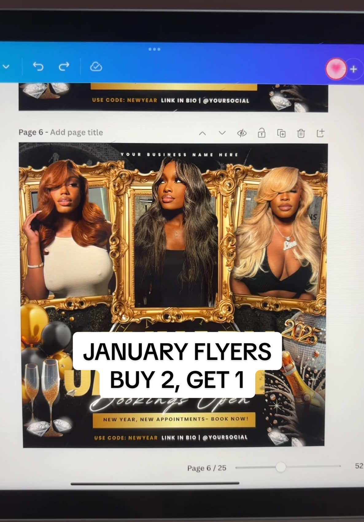 Dont hate on Canva, youre just not using it right! 😅 I love creating my own elements to make flyers “pop” Edit this DIY flyer, it is now available on my store! 💕 Grab the attention of your next potential client 🤭 #canvatutorial #canvadesign #canvatips #flyerdesign #graphicdesigner #hairstylist #wiginstalls #nailtech #lashtech #bookingsavailable #midjourney #canvaelements 