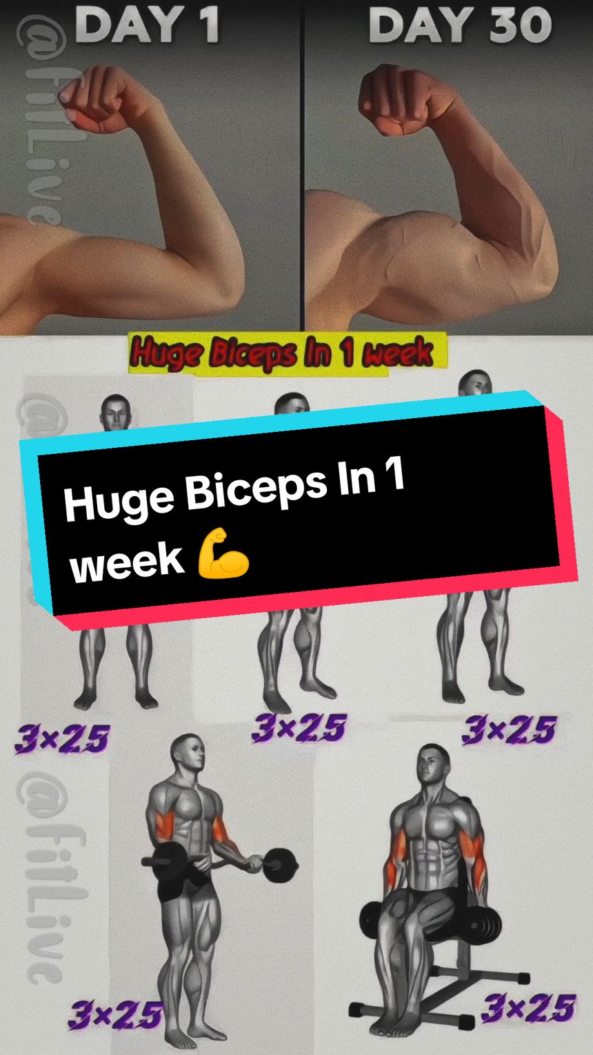 Huge Biceps In 1 week 💪  #FitTips #fitlife #fitnesstips #Fitness #workouts #wightloss #bodybuilding #fitnes #biceps 