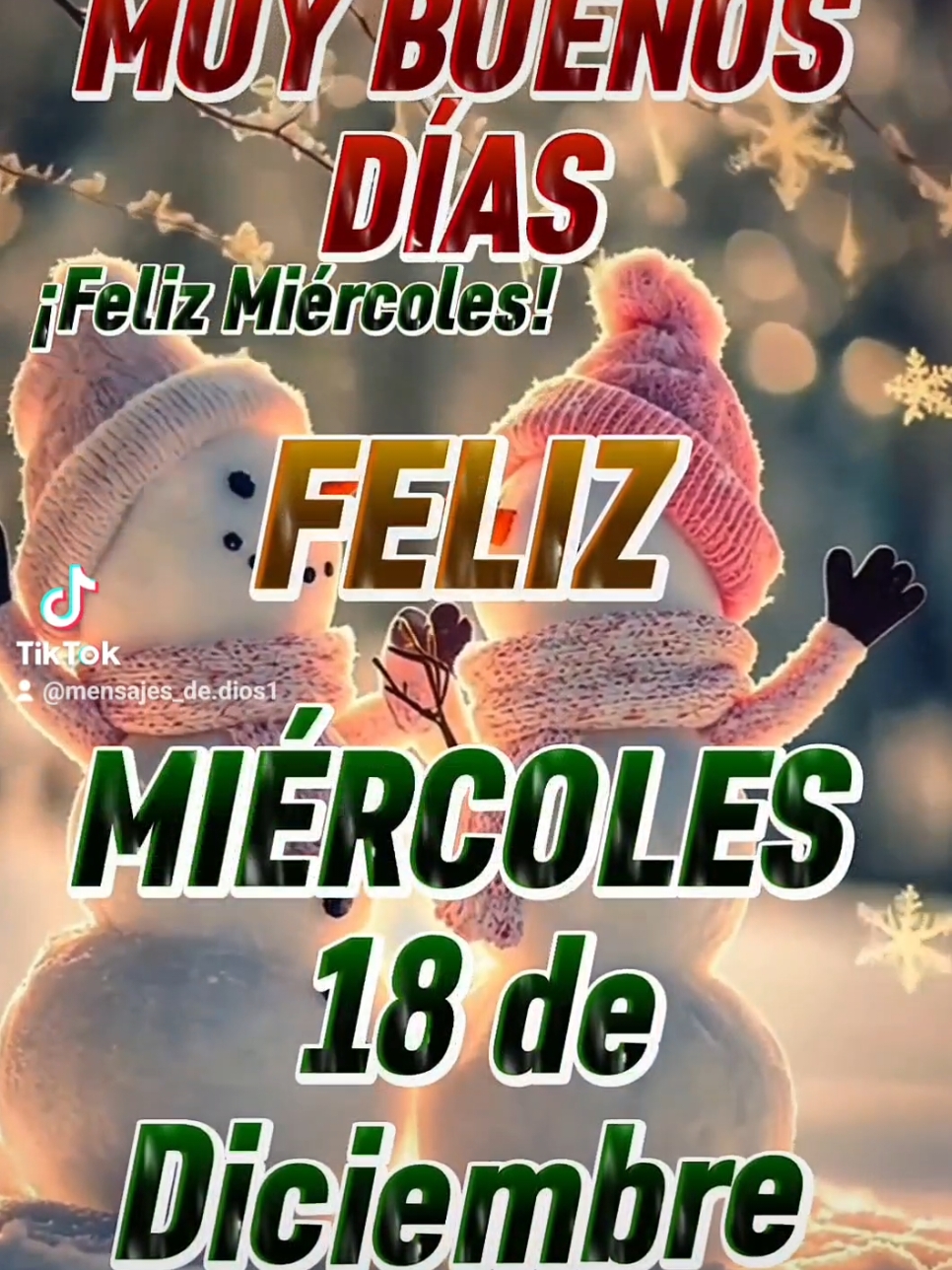 Buenos Días! Feliz Miércoles 18 de Diciembre! #buenosdias #buenosdiasmundo #felizdia #felizmiercoles #navidad #navidadentiktok #diciembre