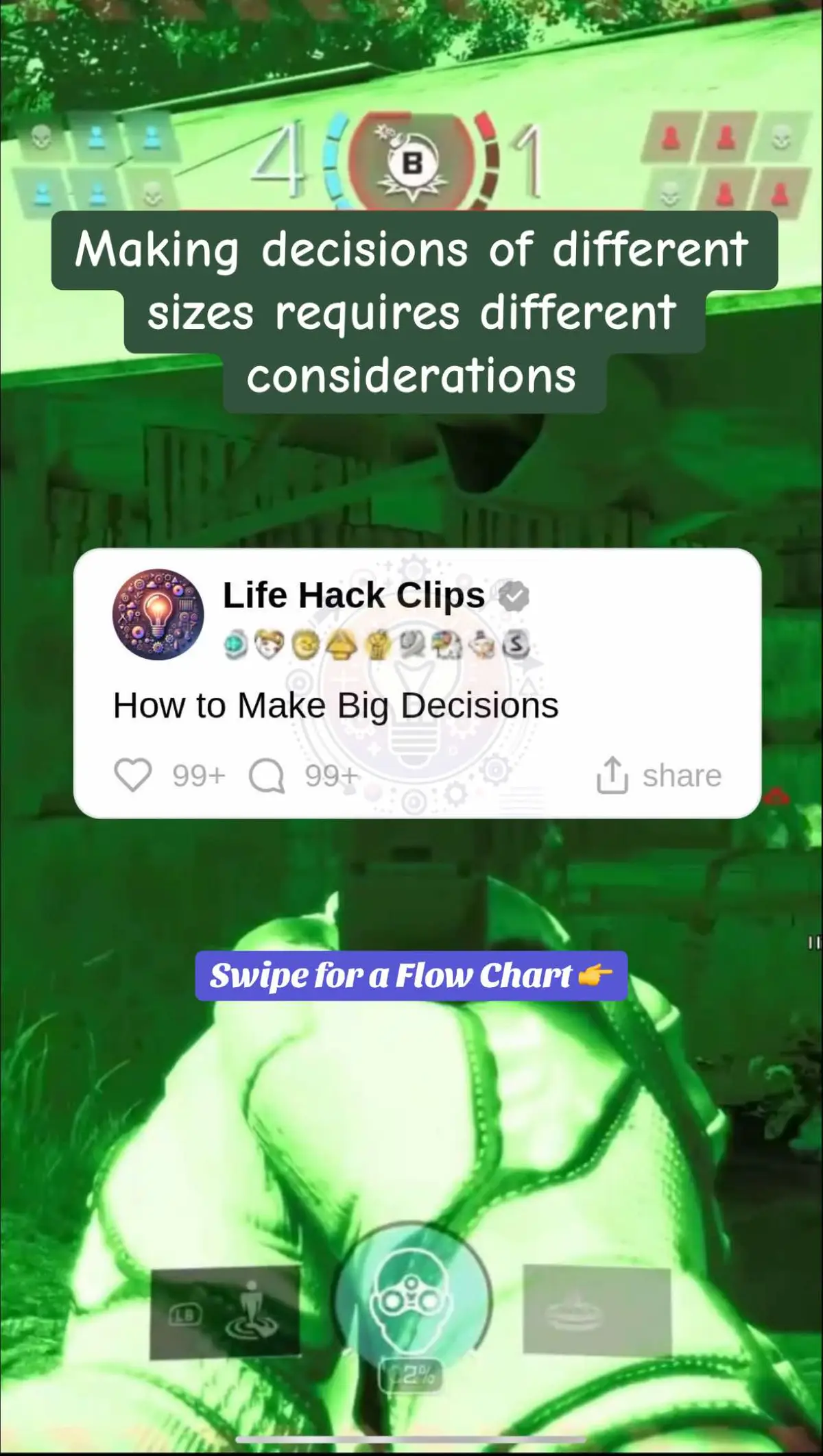 Making big decisions can be overwhelming, but breaking it down step-by-step makes the process clear and stress-free. This guide helps you decide confidently, whether you have time or not, and whether the decision is reversible or permanent. Here’s the breakdown: 👉 Is the decision reversible? 	•	If NO: 	•	Short on time? Choose the safest option. 	•	Have time? Weigh the uncertainty. Small uncertainty? Go for the long-term ROI. Big uncertainty? Take only risks you can recover from. 	•	If YES: 	•	Got time? Ask yourself, “What will I regret not doing in 10 years?” Always take the risk—you’ll only regret the chances you didn’t take. 	•	No time? Trust your gut feeling. Remember: 	•	Take calculated risks. 	•	Don’t let fear of failure or judgment hold you back. This decision-making flowchart is perfect for anyone feeling stuck between choices. It reminds us to think long-term, assess risks realistically, and trust ourselves when time is short. 💭 Swipe through this carousel to simplify your next big decision! Whether it’s about career, relationships, or life-changing opportunities, this method works every time. What’s your approach to big decisions?  Comment below and share your thoughts! 💬 #DecisionMaking #LifeAdvice #MindsetMatters #ConfidenceTips #HowToDecide #GrowthMindset #BigDecisions #ProductivityHacks #Clarity #SimplifyLife #lifehacks 