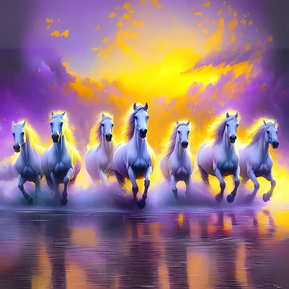 According to Vastu Shastra, a painting of seven horses can have many positive effects on your life, including financial stability, career growth, and prosperity:  Direction The painting should be hung in the north or northwest direction of your home or office, which is associated with wealth and prosperity. You can also hang it in the east, which is associated with new beginnings and solar deities. #vastu #vastushastra #horse #7horses #painting #goodluck #gujarati #gujju #hindu #indian