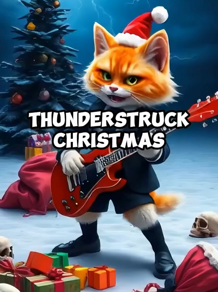 Thunderstruck Christmas - AC/DC  #rock #cats #lyrics_songs  #thunderstruck #acdc #christmas 