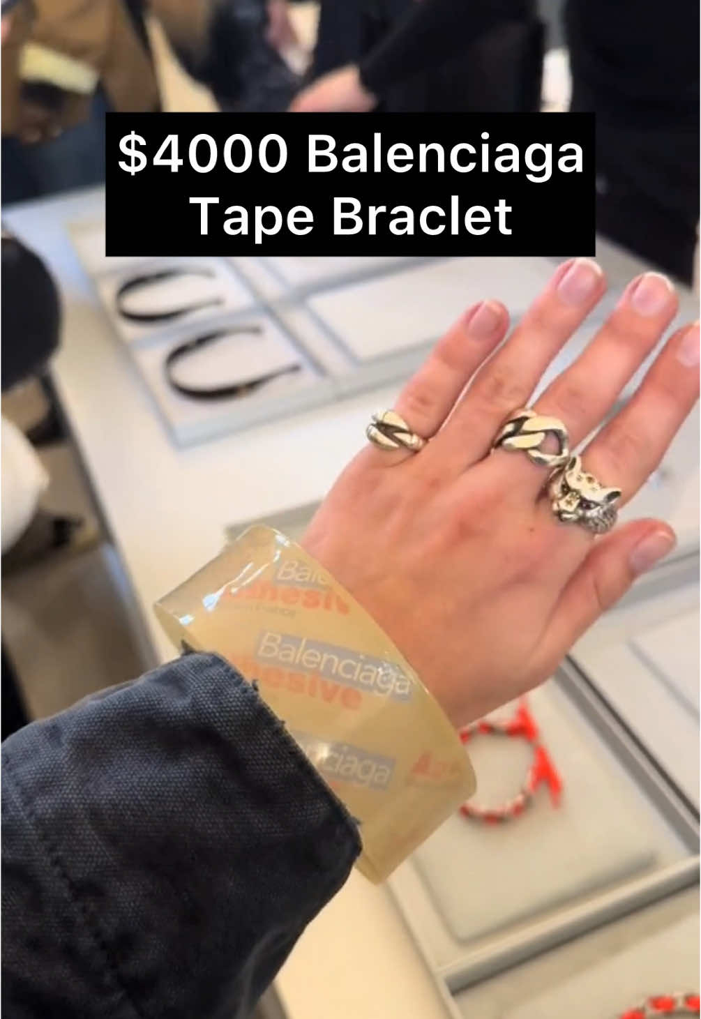 Would you pay $4000 for a tape bracket? 🤷🏽‍♂️ #fyp #foryou #fashion #balenciaga #braclet 