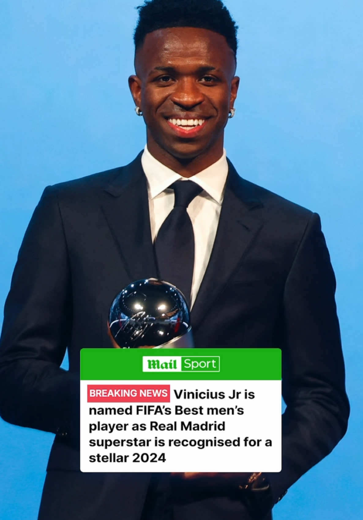 Vinicius Jr is the 2024 FIFA BEST men’s player of the year 🏆🇧🇷  #vinijr #viniciusjr #football #realmadrid #fifabest #fifa 