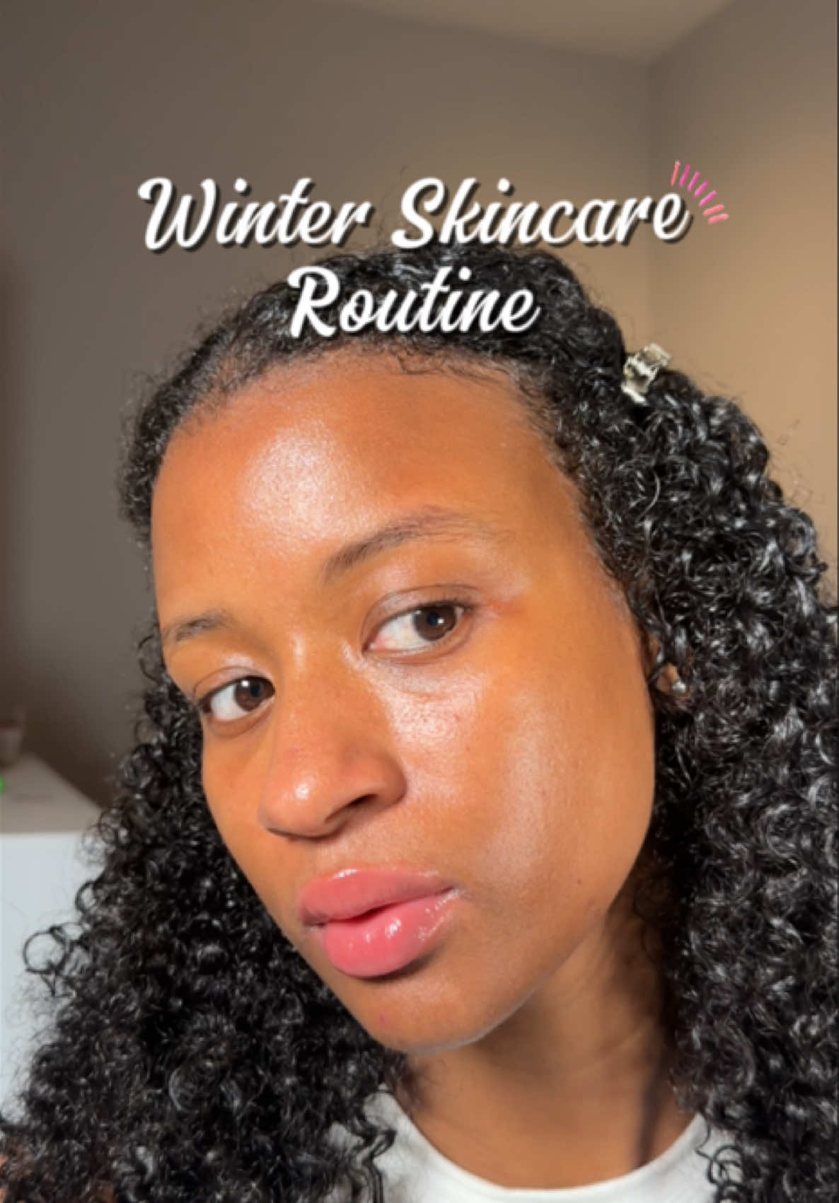 Please ignore my wet shirt I just finished styling my hair, my curly girls will understand but this is my updated winter skincare routine that has left my skin so hydrated this winter. Let me know if you try this routine xx @REN Clean Skincare @The Ordinary Store UK @La Roche-Posay @Kiehlsuki @Vaseline #winterskincare #skintok #skincare #glowyskin 