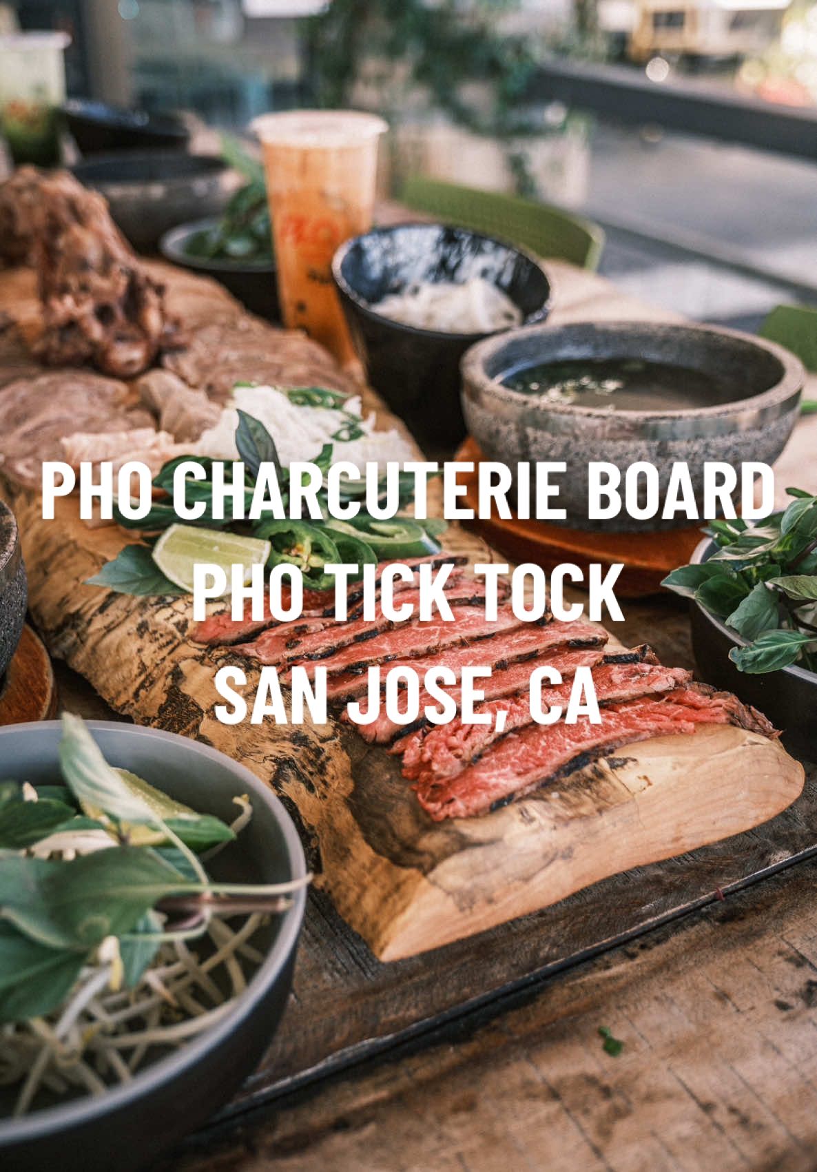 I bet you've never seen a charcuterie board like this 👀 Pho charcuterie board for 4 is dropping next week @Pho Tick Tock in San Jose, California! It's only $25 a person and comes with a special hot stone pot full of broth, fresh noodles, and a board that is LOADED with filet mignon, beef tongue, crunchy flank, fatty brisket, tripe, tendon, beef balls, and AN ENTIRE OXTAIL! #pho #charcuterie #charcuterieboard #sanjose #bayarea #Foodie #eating #vietnamese #vietnamesefood