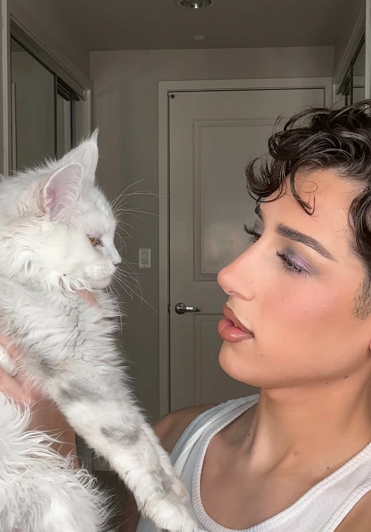 Letting my Daughter Purrsuasion choose my makeup routine! Pt.3💄🐱 #makeup #makeupchallenge #kitten #cattiktok 