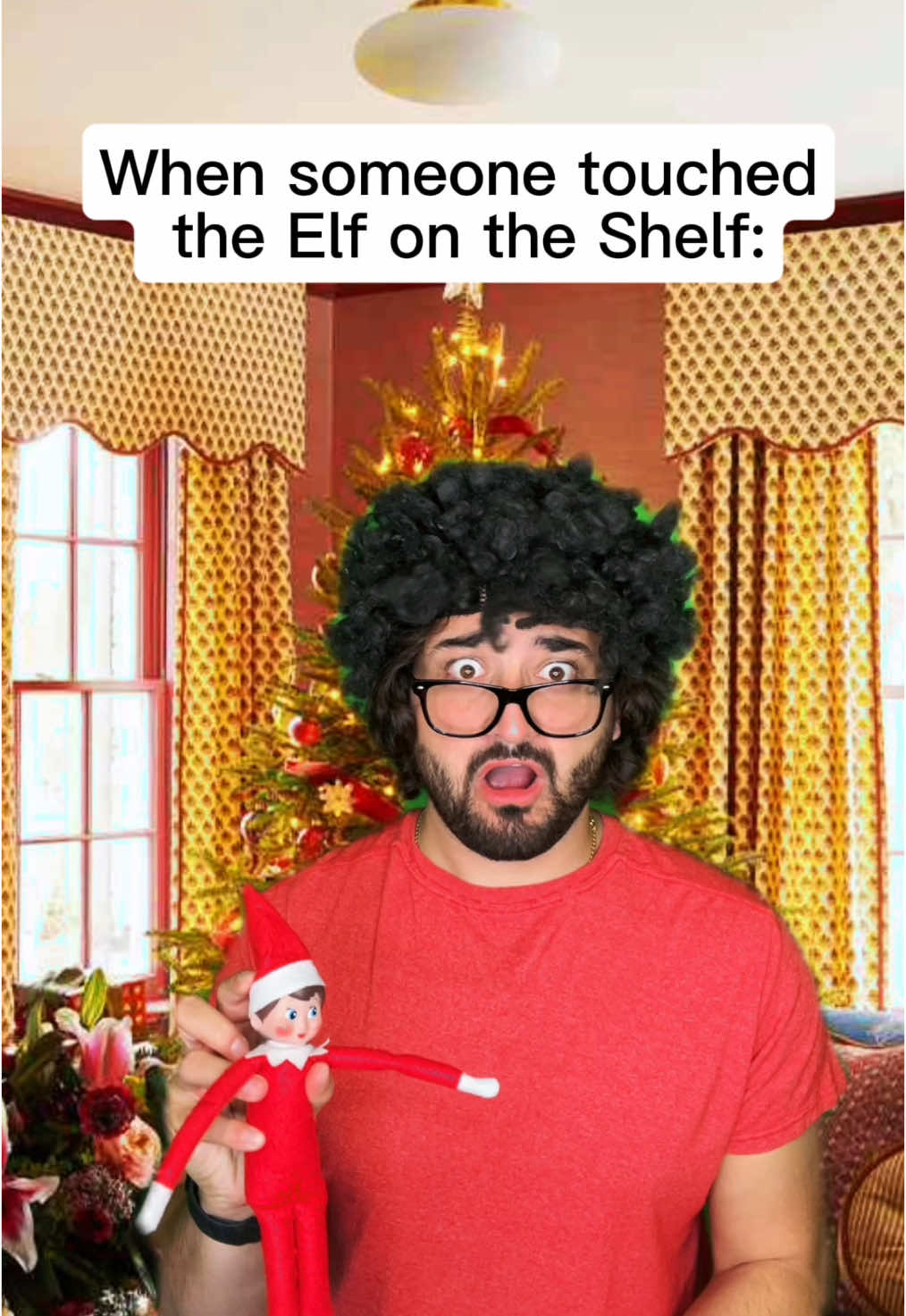 When someone touched the Elf on the Shelf #greenscreen #comedy #childhood #fypシ 