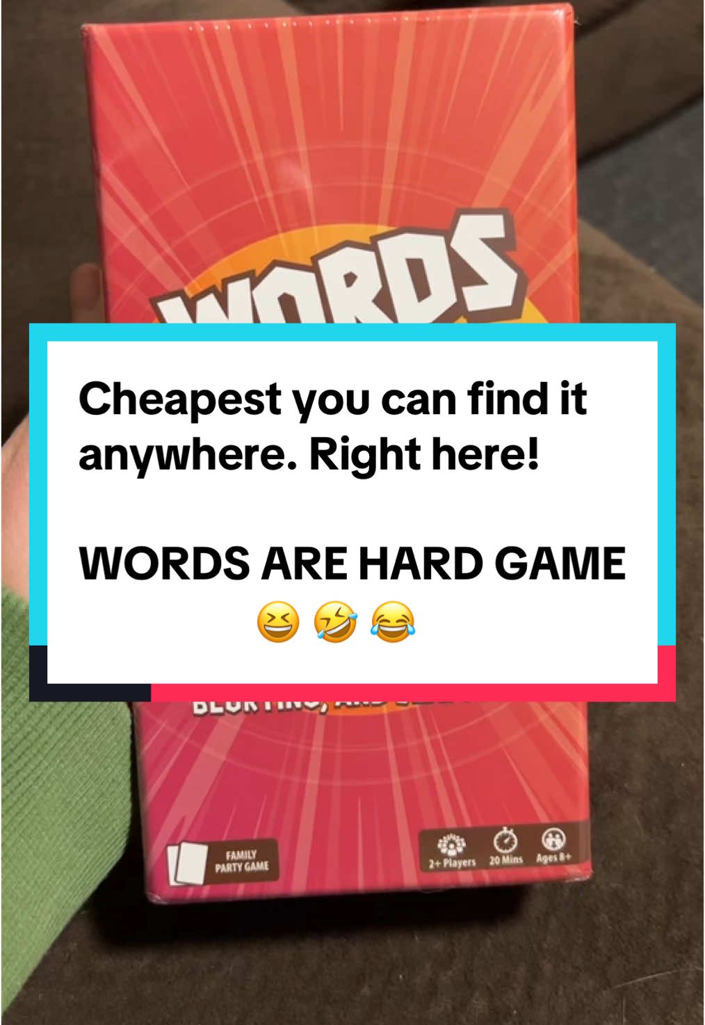 Words are Hard Game! Looks so fun but is expensive every where but this link! #words #hard #wordsarehard #wordsarehardgame #game #games #gamestiktok #looksfun #cheap #cheaptok #cheapgames #funny #babbling #blurting #slapping #laughing #familygame #familygames #familygamenight #ttshop #ttshopfinds #ttshopdeals #tiktokshopfinds #TikTokShop #tiktokshopdeals #tiktokfinds #tiktokdeals #tiktokgame 