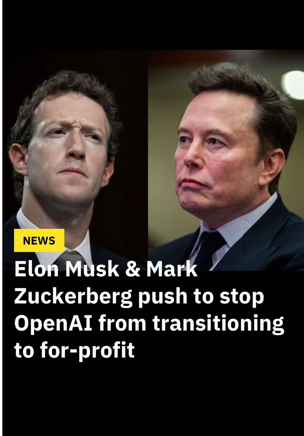 🚨🤖 Elon Musk and Mark Zuckerberg attempt to stop Sam Altman’s OpenAI from transitioning to a for-profit #technews #ai #artificialintelligence #openai #samaltman #elonmusk #markzuckerberg 