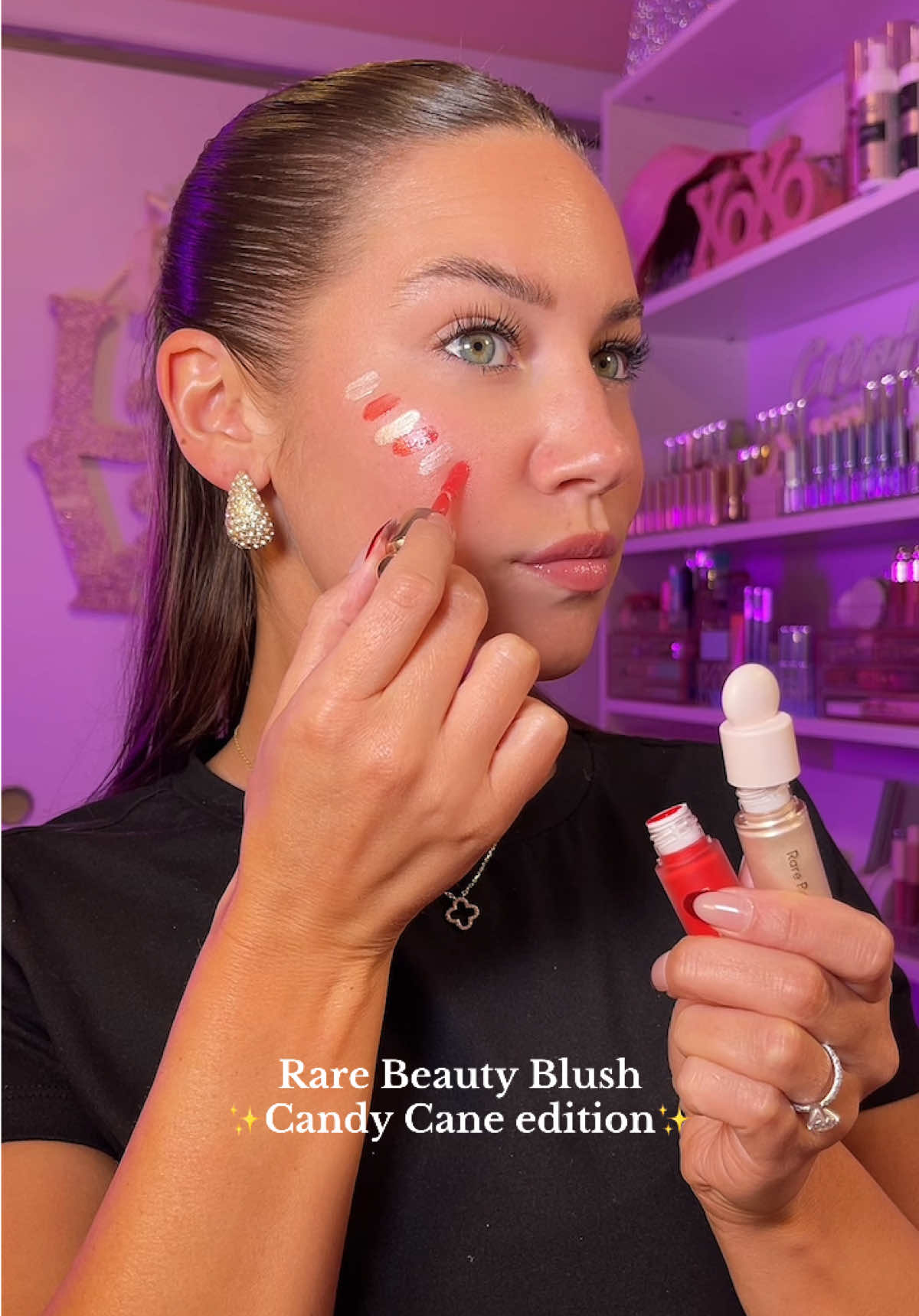 Candy Cane Blush hack💋✨ #blush #blushhack #blushtrend #blushtutorial #candycaneblush #rarebeautyblush #rarebeauty #creatorsearchinsights @Rare Beauty 