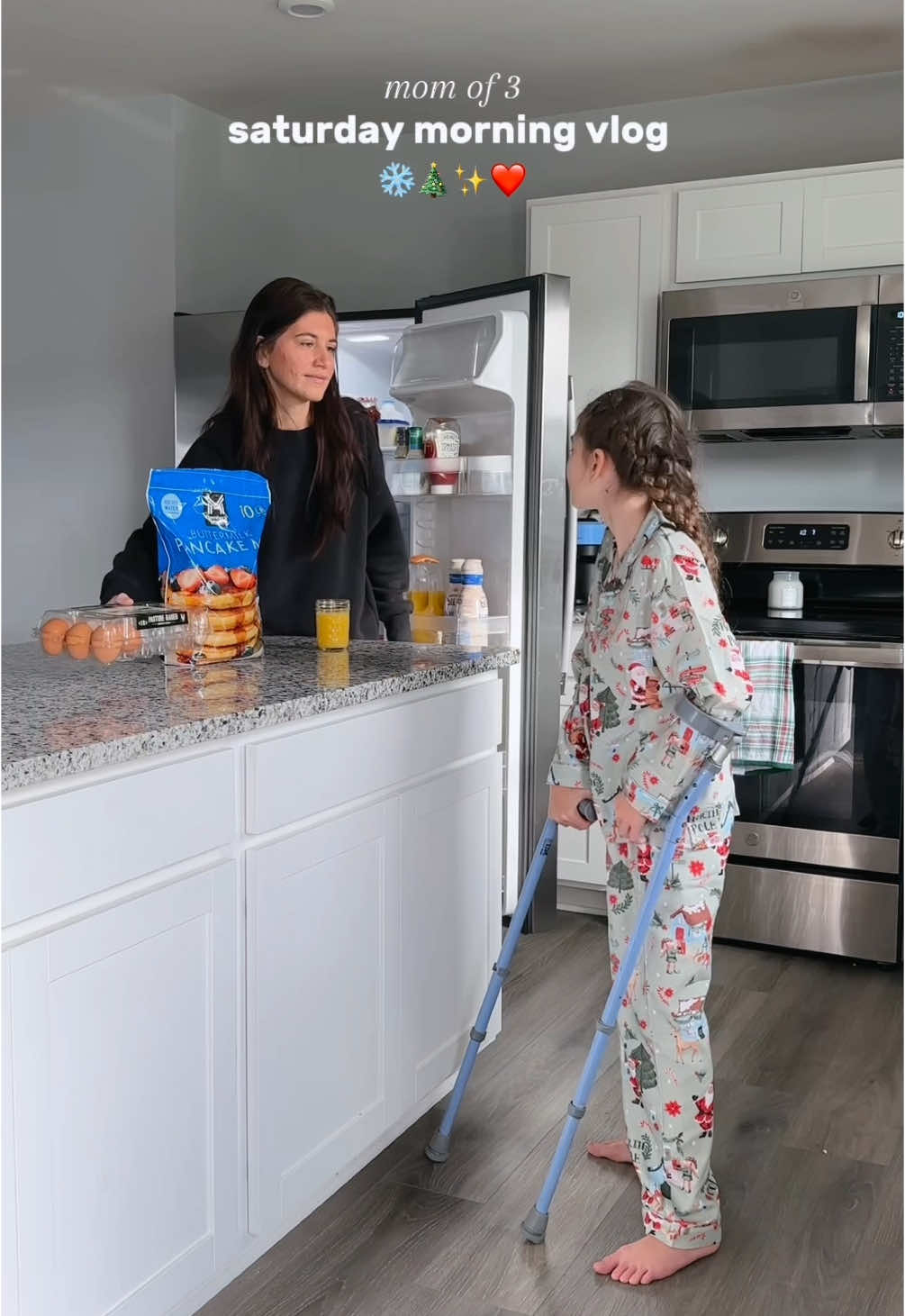 (IG: @amazingabigailgrace) love our little mornings so much 🥹 we’ve been loving this craft advent calendar from @target and these cozy matching pjs from @Pottery Barn Kids! 🤍 also thank you to @Nespresso for getting me through every morning of the toughest year #amazingabigailgrace #cerebralpalsy #momdaughter #disability #dayinthelife #morningvlog 