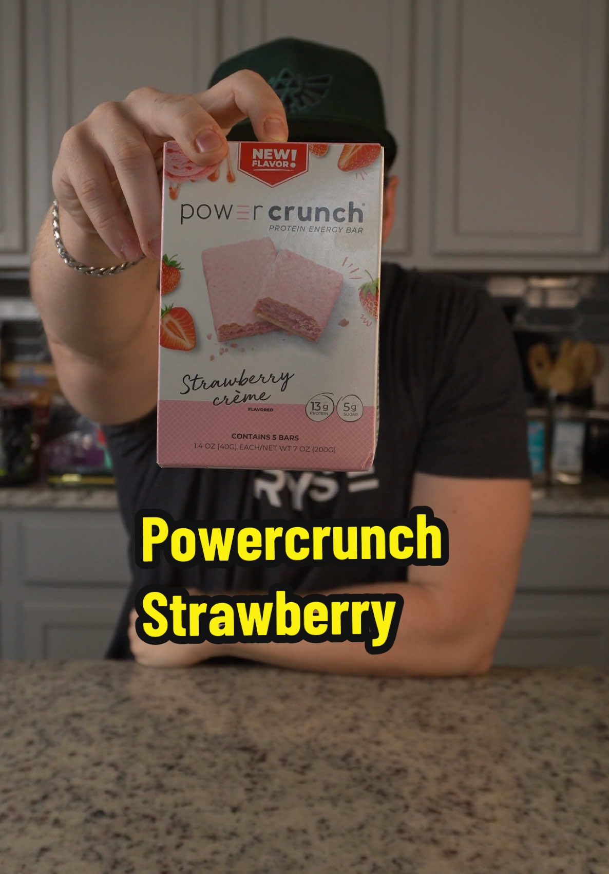 FFGF reviews Powercrunch Strawberry Creme #formerfatguy #GymTok #FitTok #foodtiktok #foryou #foodcritic #highprotein #Fitness #review #tastetest #proteinbar #rating 