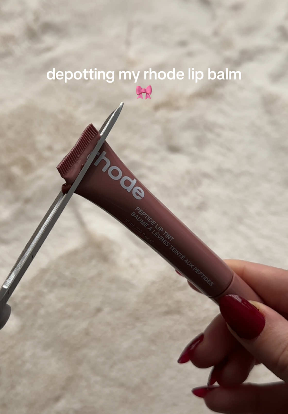 how to depot your rhode lip pepitide 🎀 #depottingmakeup #depottingrhode #depottinglipsticks 