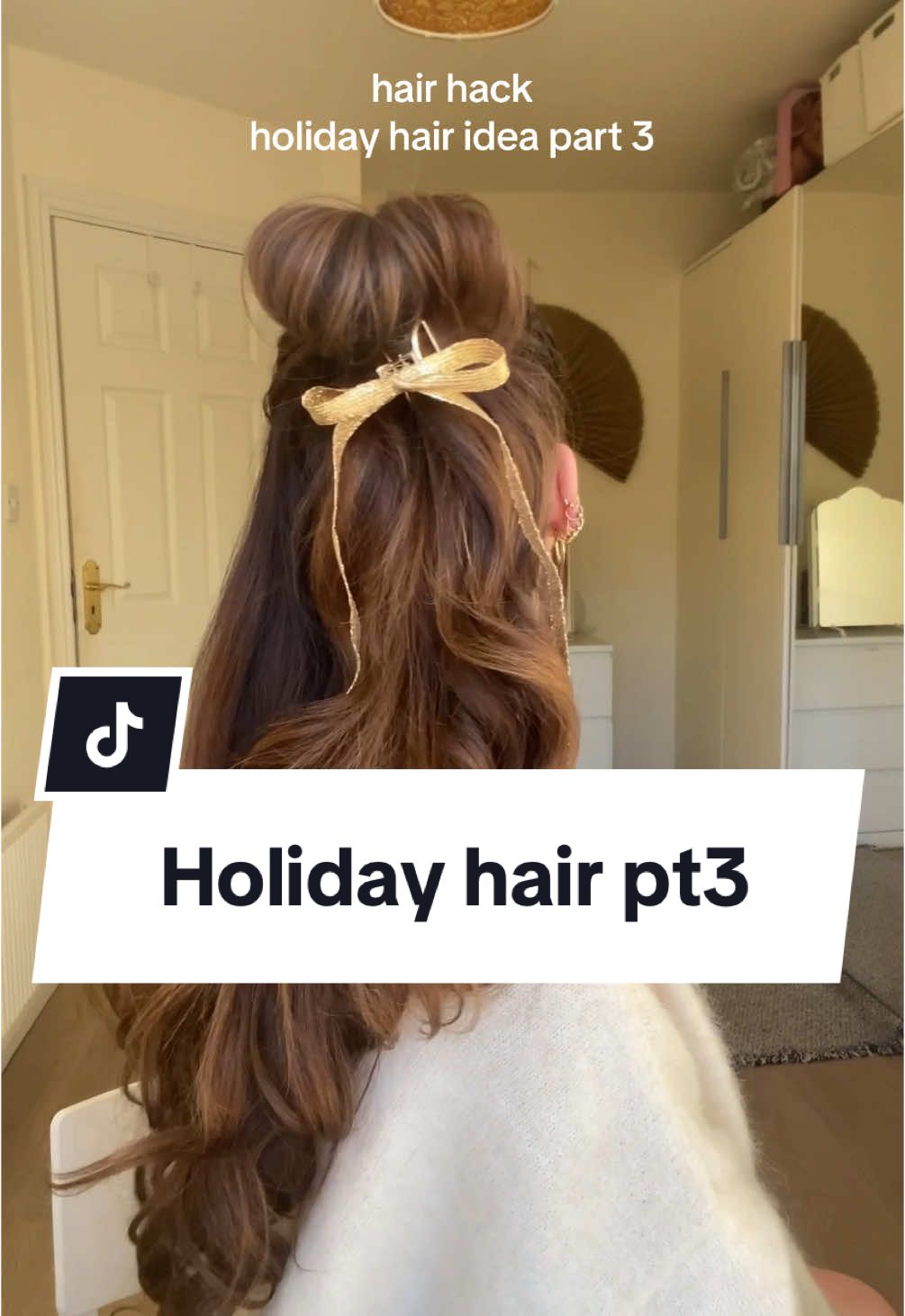 Holiday hair hack you need to try! 🎀 Thread a ribbon onto your claw clip for the cutest half-up, half-down look this season. Quick, festive, and effortless @Aveda Nutriplenish multi use oil  ! #holidayhair #hairhack #clawcliphairstyles #easyhairstyles #festivehairstyles #halfuphalfdown #hairinspo 