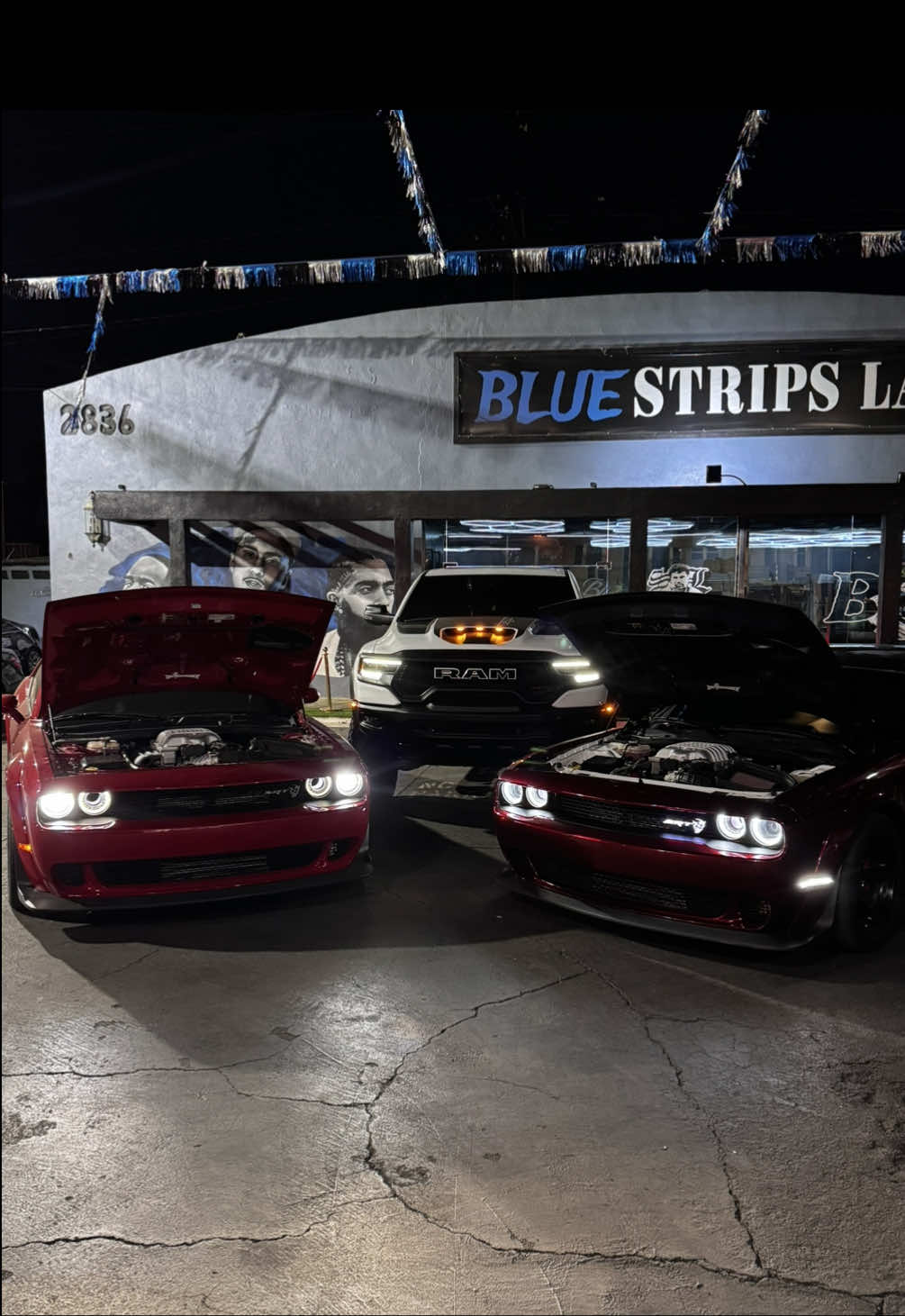 Supercharger music 🎶 2👹 ❌ 🦖 @bluestrips.la • • #srtdemon #trending #carsoftiktok #trx #clothingbrand #viralvideo #foryoupage #clothes #mensfashion #tshirts #hoodies #menswear #fashion #tracksuit #streetwear #cartok #dealership #antique #luxurious 