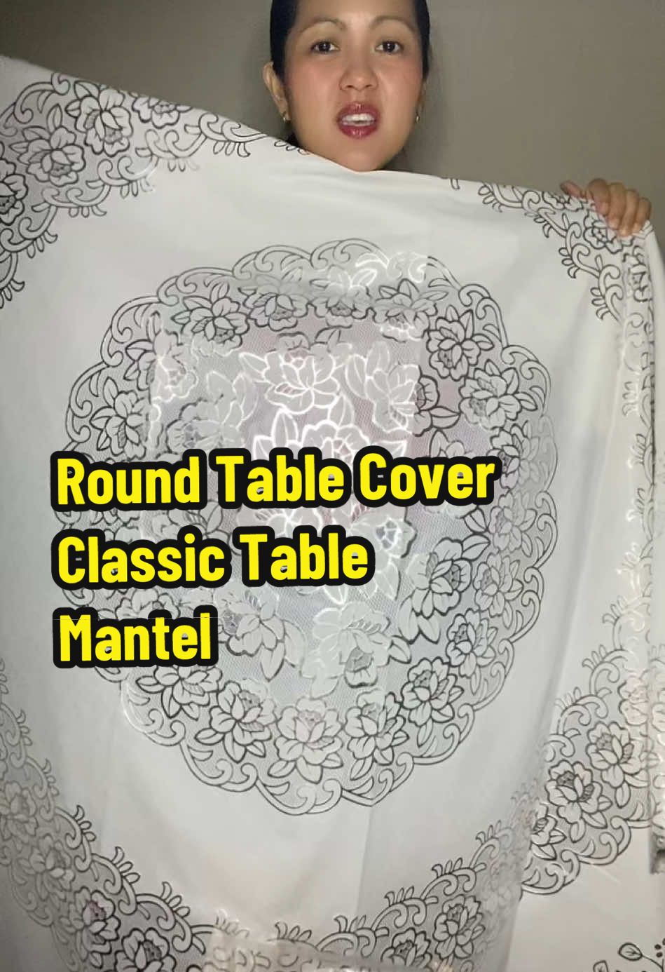 Round Table Mantel  PVC Table Cover Waterproof and Oilproof Available 4/6/8/10 seaters Gold and silver Classic Style Table Cover Table Cover Recommendation #pvc #tablecover #tablemantel #tablecloth #roundtable #waterproof #oilproof #pvctablecover #fyp 