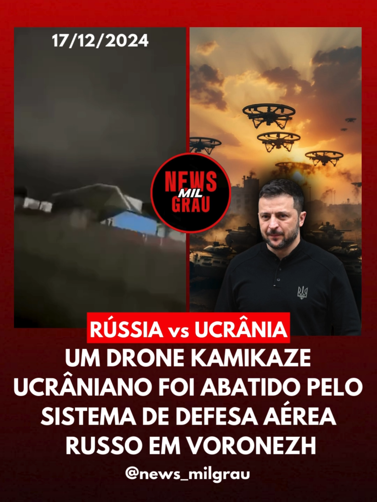 📛 Guerra 📛 🎥 Rússia vs Ucrânia 📍 17/12/2024  Um UAV ucraniano foi abatido pelo sistema de defesa aérea Russo em Voronezh #russia #ucrania