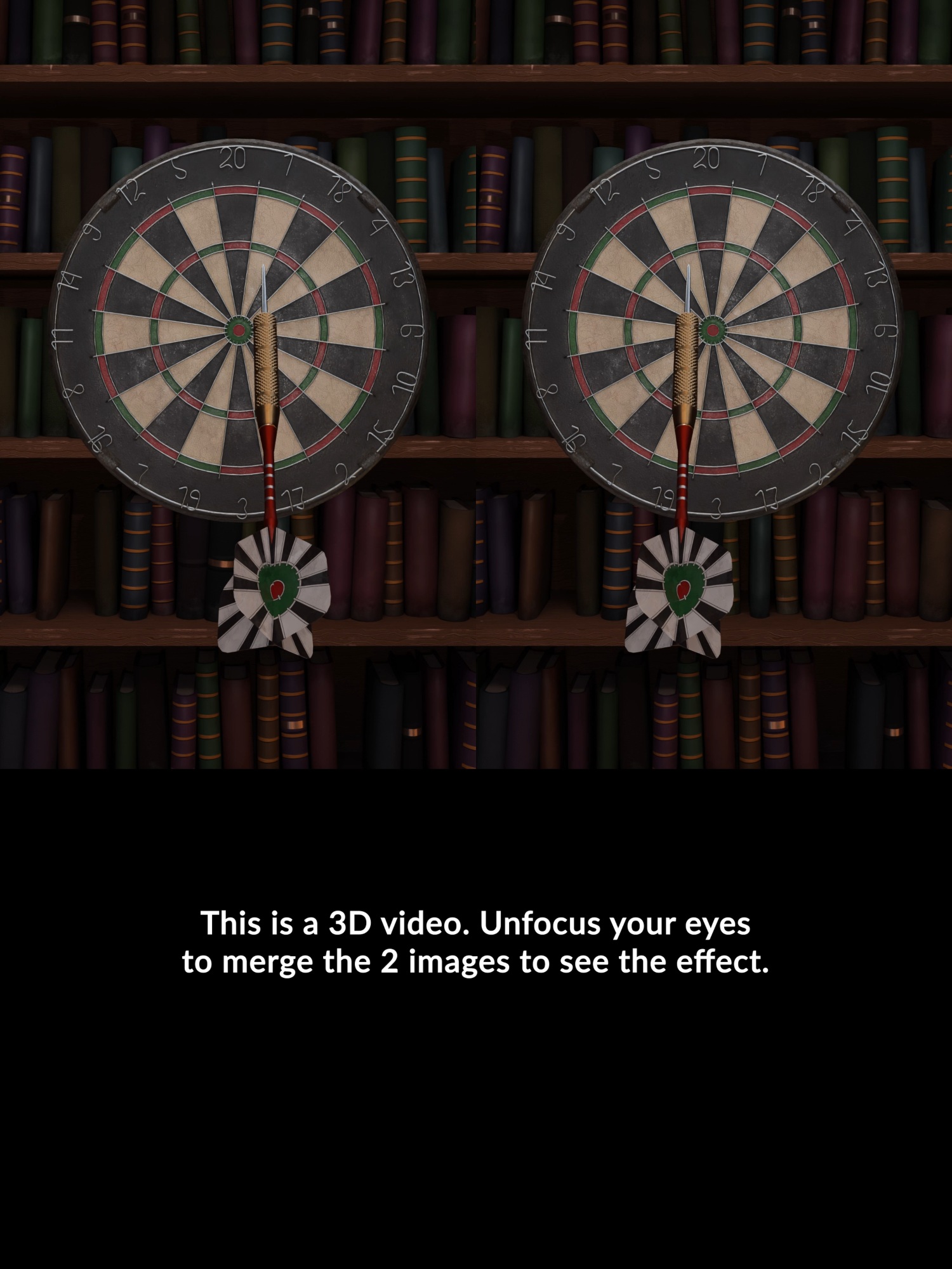 Bulls Eye This is a 3D video. Unfocus your eyes to merge the 2 images to see the effect. #3Danimation #stereoscopicvideo #MagicEye #3Dvideo