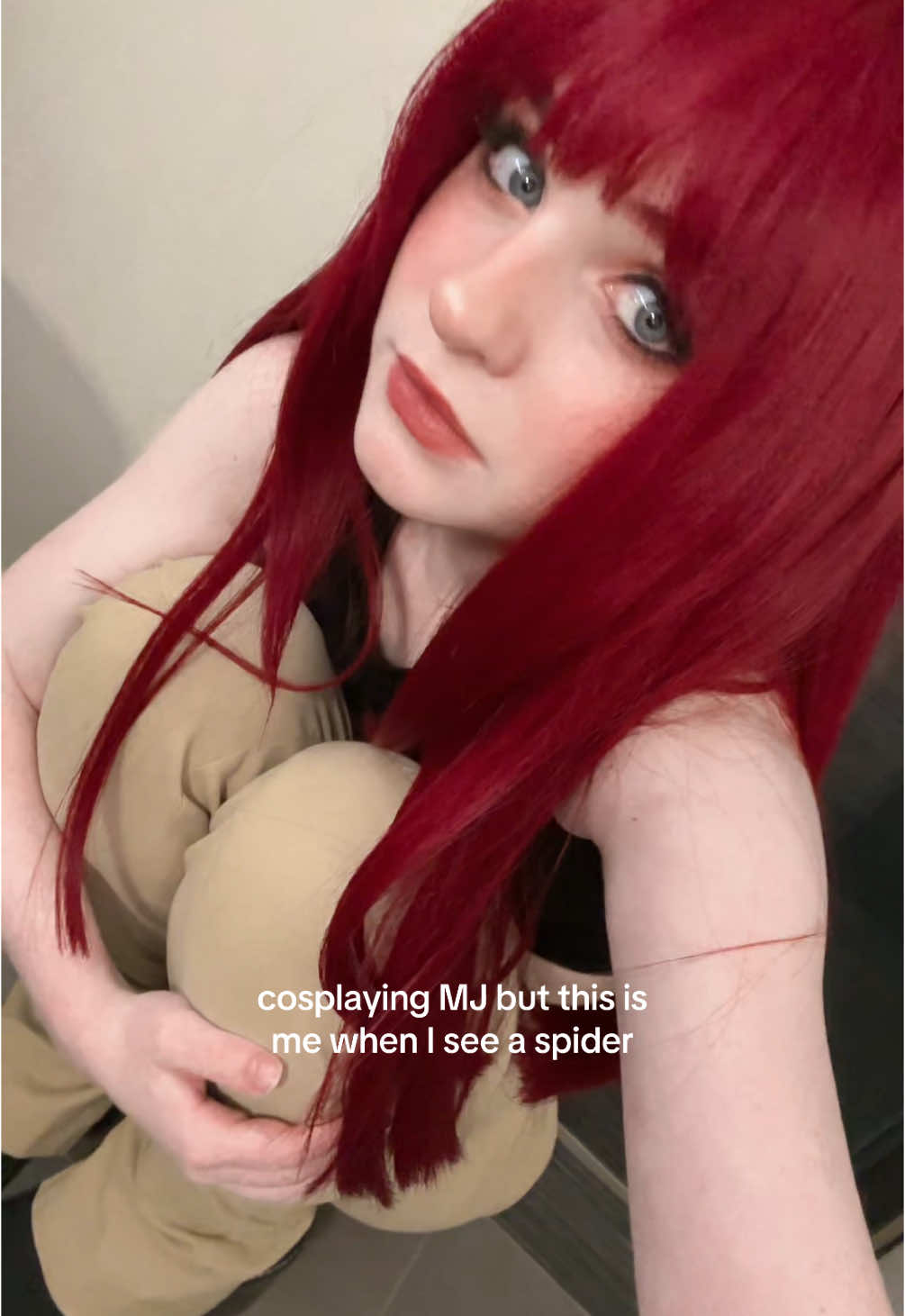 dont expect to be my roommate if you cant kill spiders #mjcosplay #maryjanewatson #spiderman #marvelcosplay #maryjanewatsoncosplay 