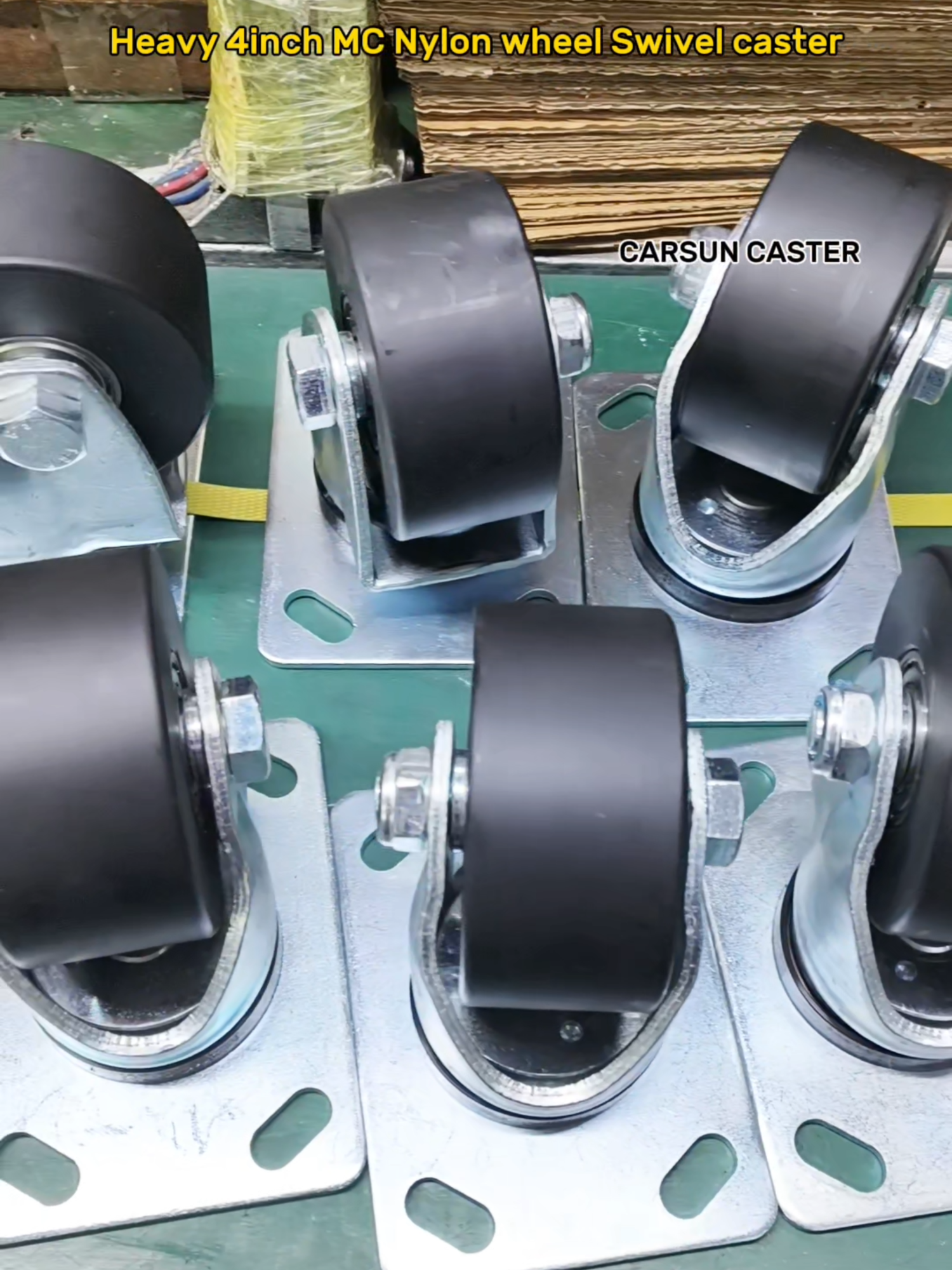 Heavy duty industrial casters 4inch MC nylon wheels swivel caster #casters #casterwheel #factory #supplier #manufacturer #carsuncaster