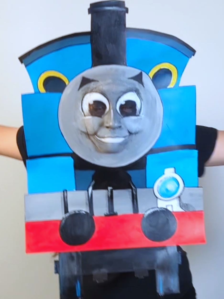 painted myself as Thomas the Tank engine to remind myself I had free will #thomas #cursed #makeup 