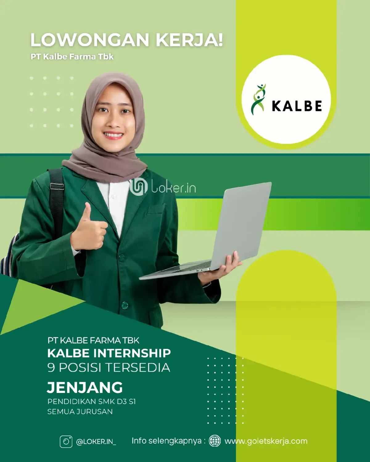 selengkapnya cek website: www.goletskerja.com #loker #internship  #infoloker #kalbe 