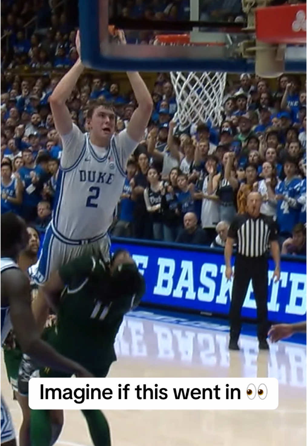 He took off near the free throw line 😱 #dunk #cooperflagg #cbb #dukebasketball 