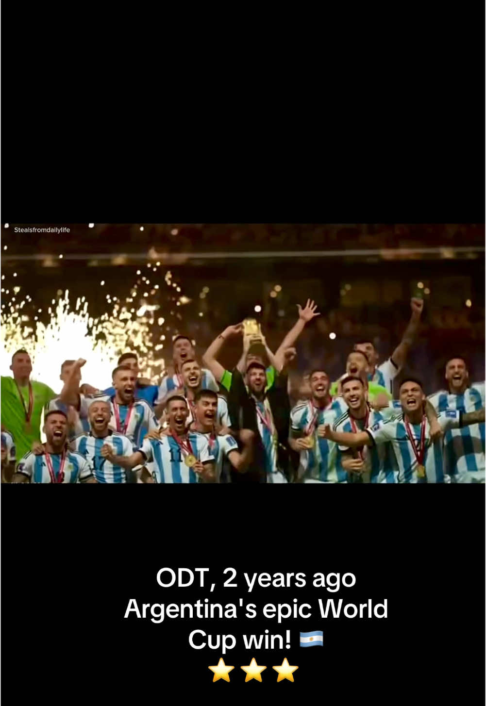 2 years ago today, Argentina made history! ⭐️⭐️⭐️ Messi's greatest moment!! 🇦🇷 #messigoat #qatarworldcup2022 #worldcup2022 #fyp #viralvideo