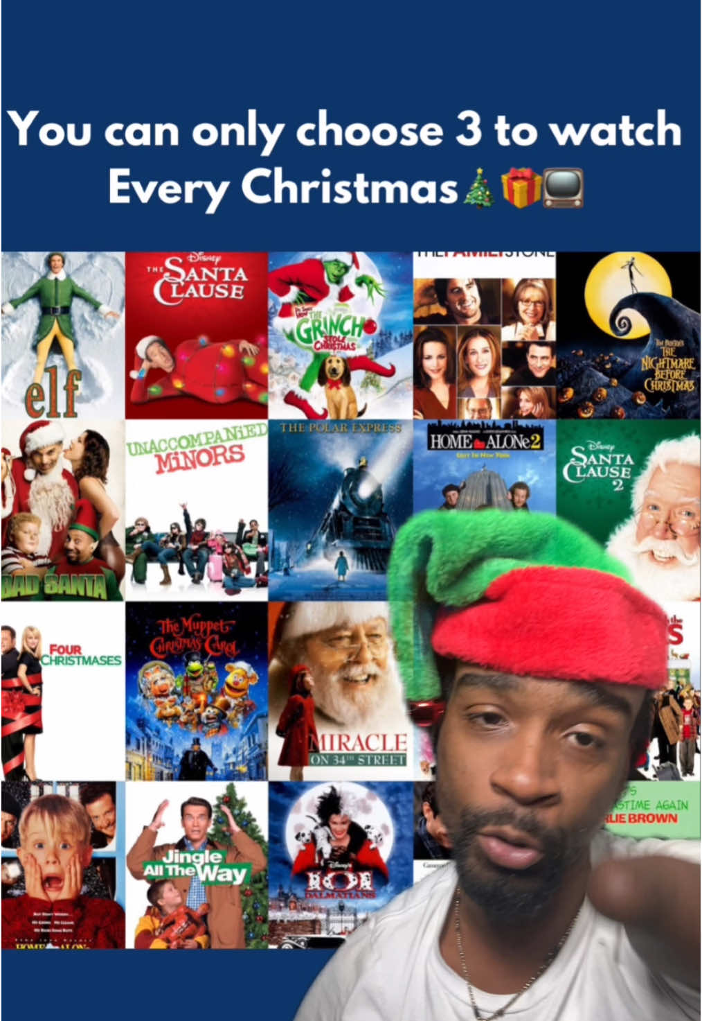 #greenscreen if you had to only pick three Christmas movies to watch Which 3 are you choosing⁉️👀🎄📺 #christmas #christmasmovies #holiday #xmas 