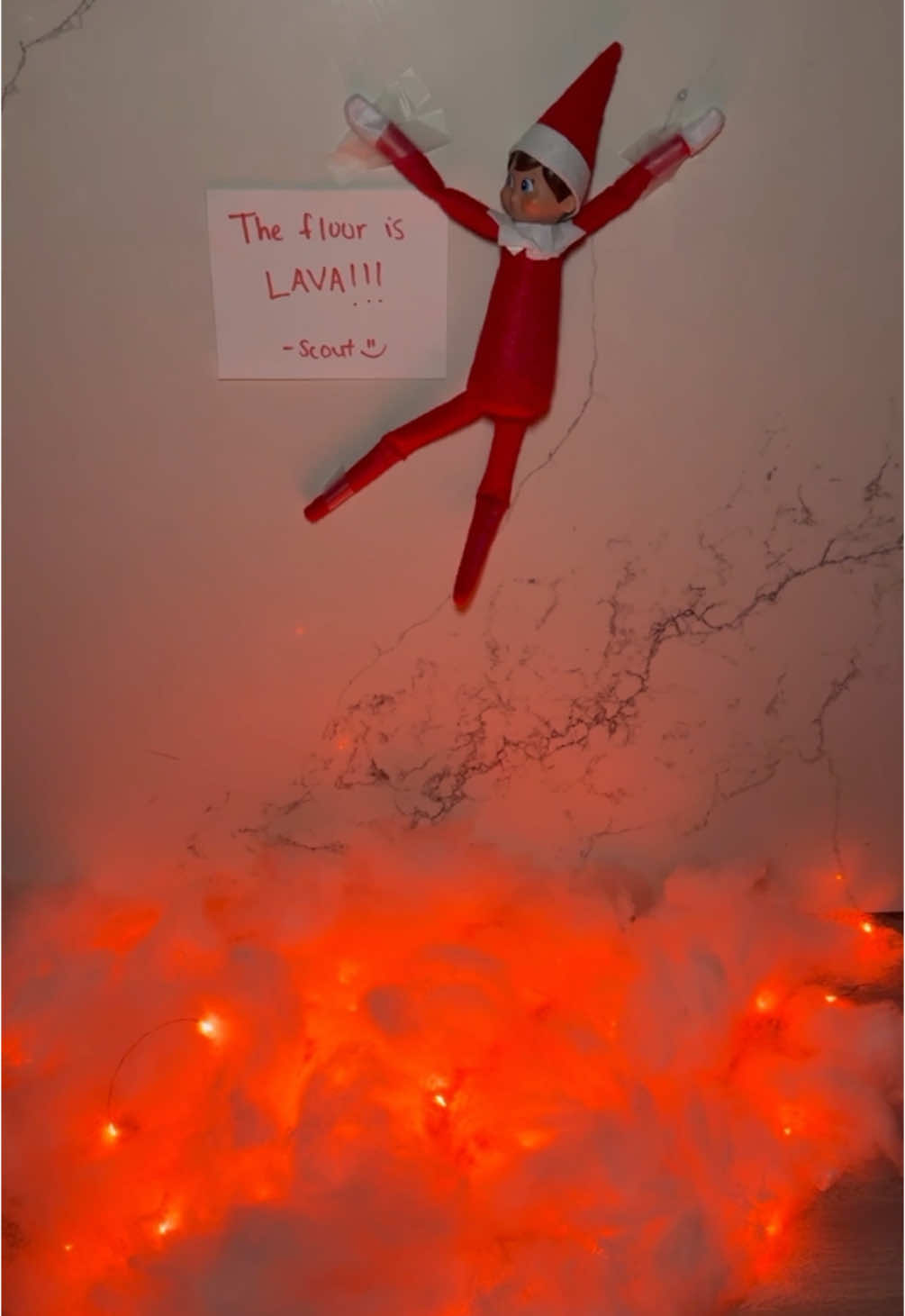 Elf on the shelf day 18 and the floor is lava idea.#elfontheshelf #elfontheshelfideas #funactivities #christmastiktok #christmas2024 #christmaself #christmascountdown #floorislava 