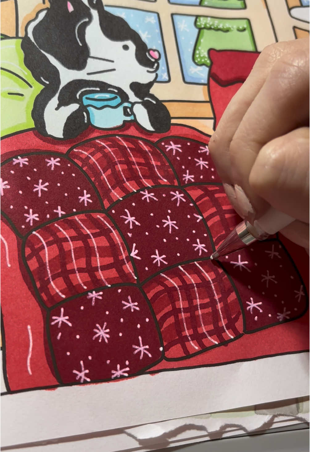 What i hope i look like next week at this time 😌    #christmas #christmaseve #christmascountdown #coloring #coloringpages #colorwithme #color #coloringbooksforadults #coloringtutorial #coloringpage #quilttutorial #quilt #vivitinta @Vivi Tinta Coloring Book 