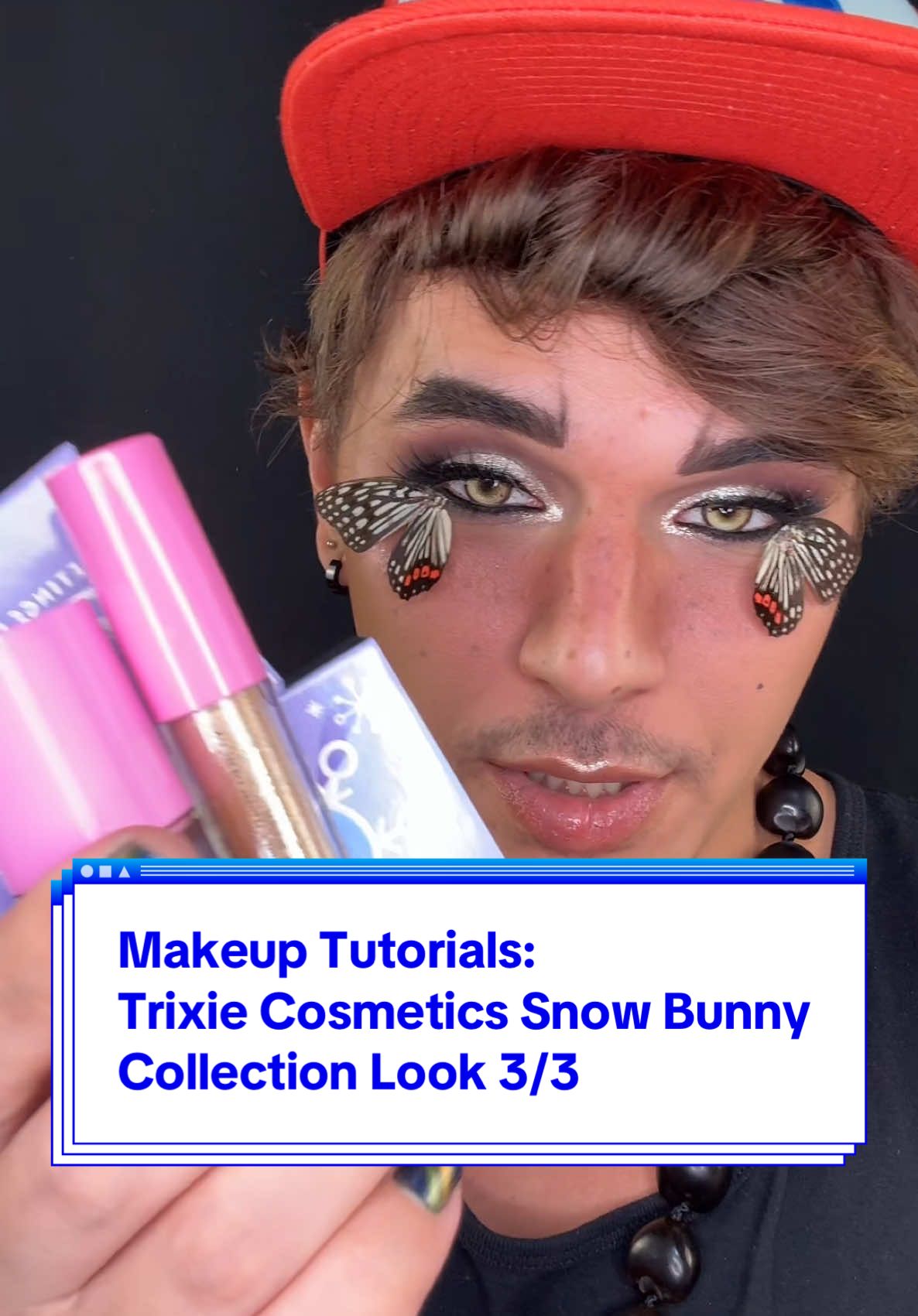 Makeup Tutorials ➡️ @Trixie Cosmetics ➡️ @trixiemattel ➡️ Snow Bunny Collection ➡️ Classic New Year’s Neutral Butterfly Eye! OUT NOW!!! Look 3 of 3! It had been a while since I used a Trixie Cosmetics release in all its wonderful glory, so I hopped on this collection and did a couple looks for fun! I guess Halloween has become festive Christmas costumes, too. I’m not complaining! OH HONEY, you gotta check this collection out!  This look uses Toasty, Cabin Feves & Rich B- from the palette, with the Aprés She Topper, Cold Shoulder Highlighter & Haute Toddy Gloss, all from the collection! I also used Darling Daisy Flower Power Bronzer, Just A Girl Blush, Local Celeb Lashes, and All The Way Setting Spray, all from Trixie Cosmetics! The nails are the new magnetic shade Curiosity’s Trap*, by @mooncat !  The butterfly wings are real and ethically sourced. They are crafted into lashes by me!  *These items were gïfted in PR, with no obligation to pöst. #mua #makeupartist #makeup #easymakeup #makeuptips #makeuptutorial #makeuptutorials #Eyeliner #eyeshadow #indiemakeup #indiemakeupbrand #indiemakeupbrands  #dragqueen #dragqueens #rpdr #rupaulsdragrace #dragrace   #trixiecosmetics #trixiemattel #snowbunny #mooncat