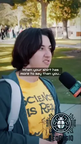 When your shirt has stronger opinions than you 😂👕  #CampusLife #ScienceIsReal #PoliticalHumor 