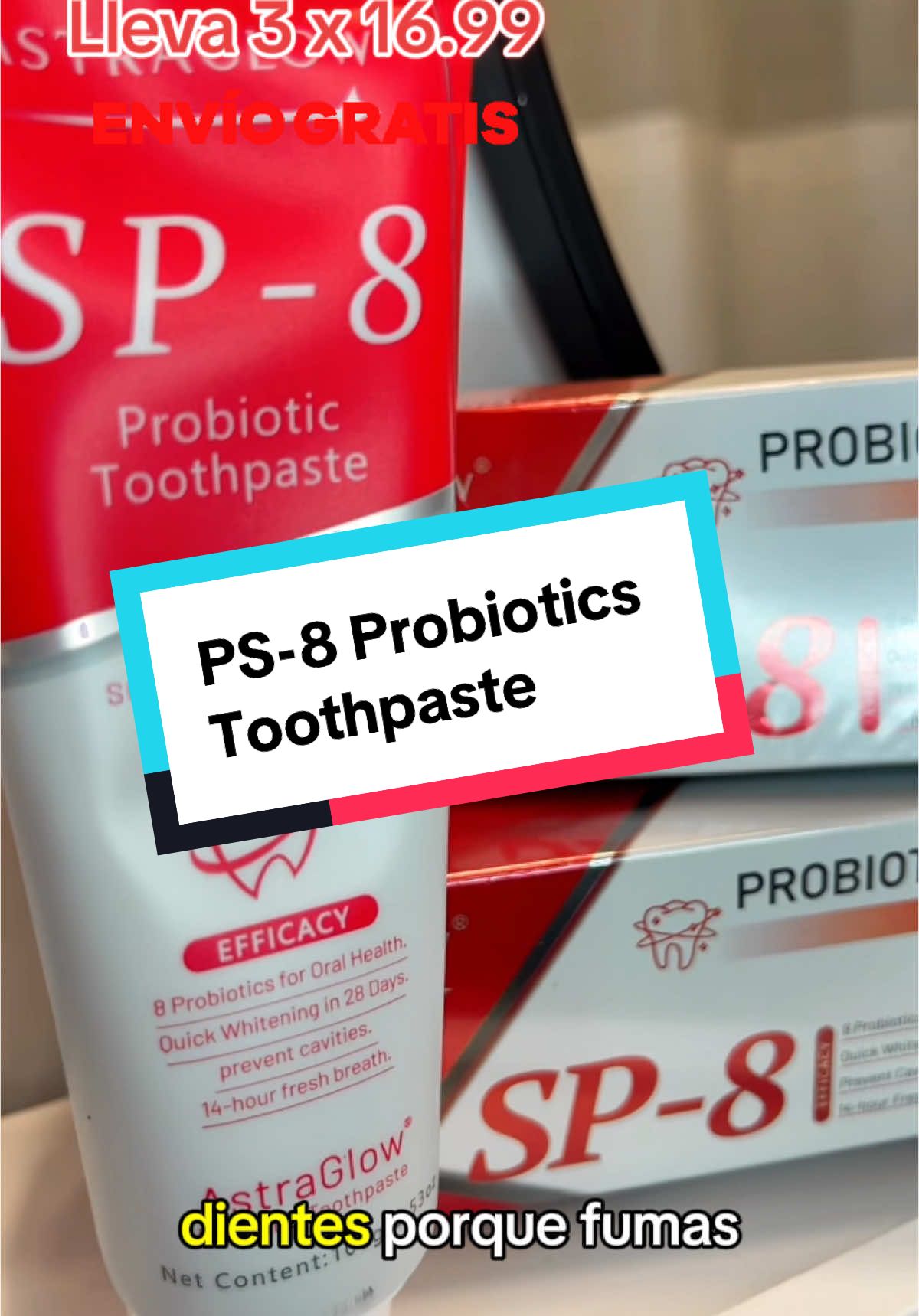 SP-8 Probiotic Toothpaste. Una sonrisa segura y libre de caries y manchas en los dientes. @AST.oral  Ordena aquí y aprovecha el gran especial + envio gratis 👇🏻👇🏻👇🏻 #sp8 #teethwhitening #toothpaste #pastadental #pastablanqueadora #teeth #teethcare #teethcleaning #teethchallenge #probiotictoothpaste #tiktokshopholidayhaul #tiktokshopholidaydeals 