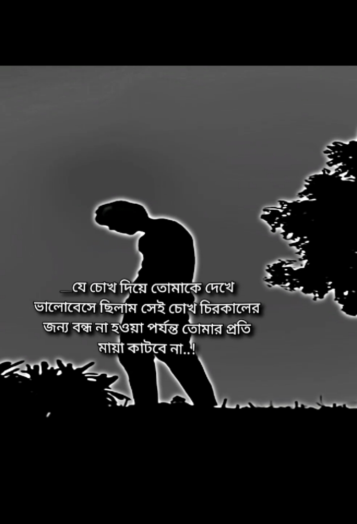 যে চোখ দিয়ে তোমাকে দেখে ভালোবেসে ছিলাম সেই চোেখ চিরকালের জন্য বন্ধ না হওয়া পর্যন্ত তোমার প্রতি মায়া কাটবে না.#foryou #eyakubali607 #unfreezemyacount #vaiprofycaramba #bdtiktokofficial