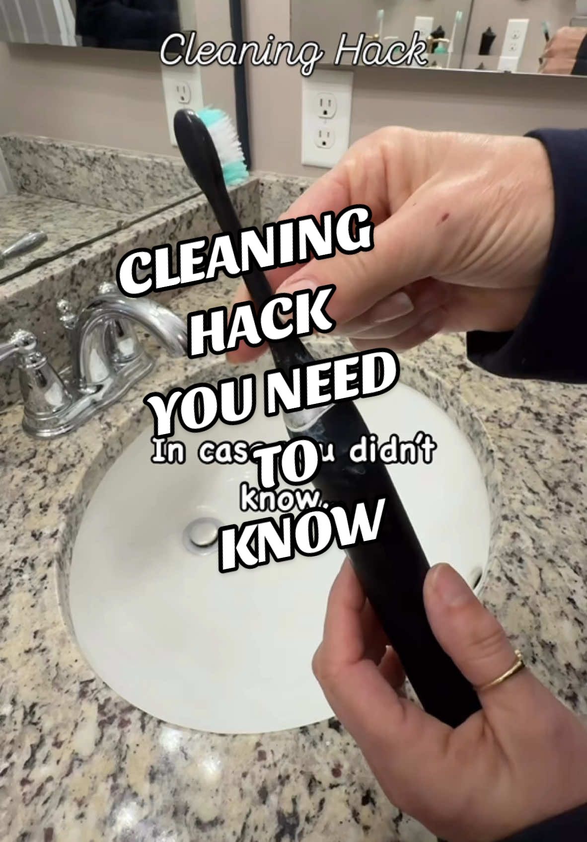 Don’t let your old brush head go to waste! Put your new one on a gunk free cleaned toothbrush! #clean #CleanTok #cleaning #cleaninghacks #electrictoothbrush  #hack #cleaningtips 