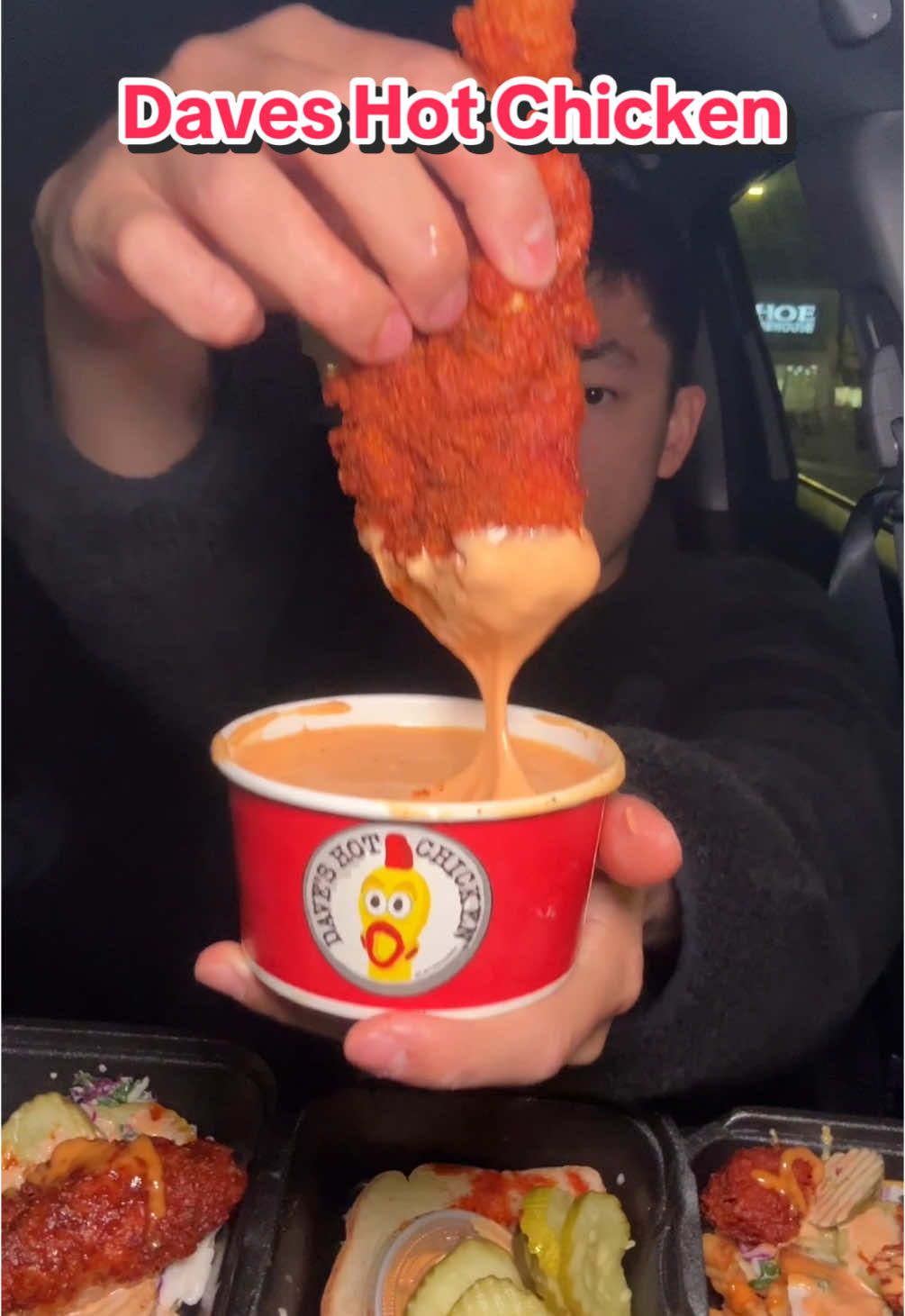 Quick midnight snack @Dave’s Hot Chicken 🔥 #food #Foodie #foodreview #daveshotchicken #chicken #mukbang #spicy #asmr #tastetest #fyp #fastfood #eating 