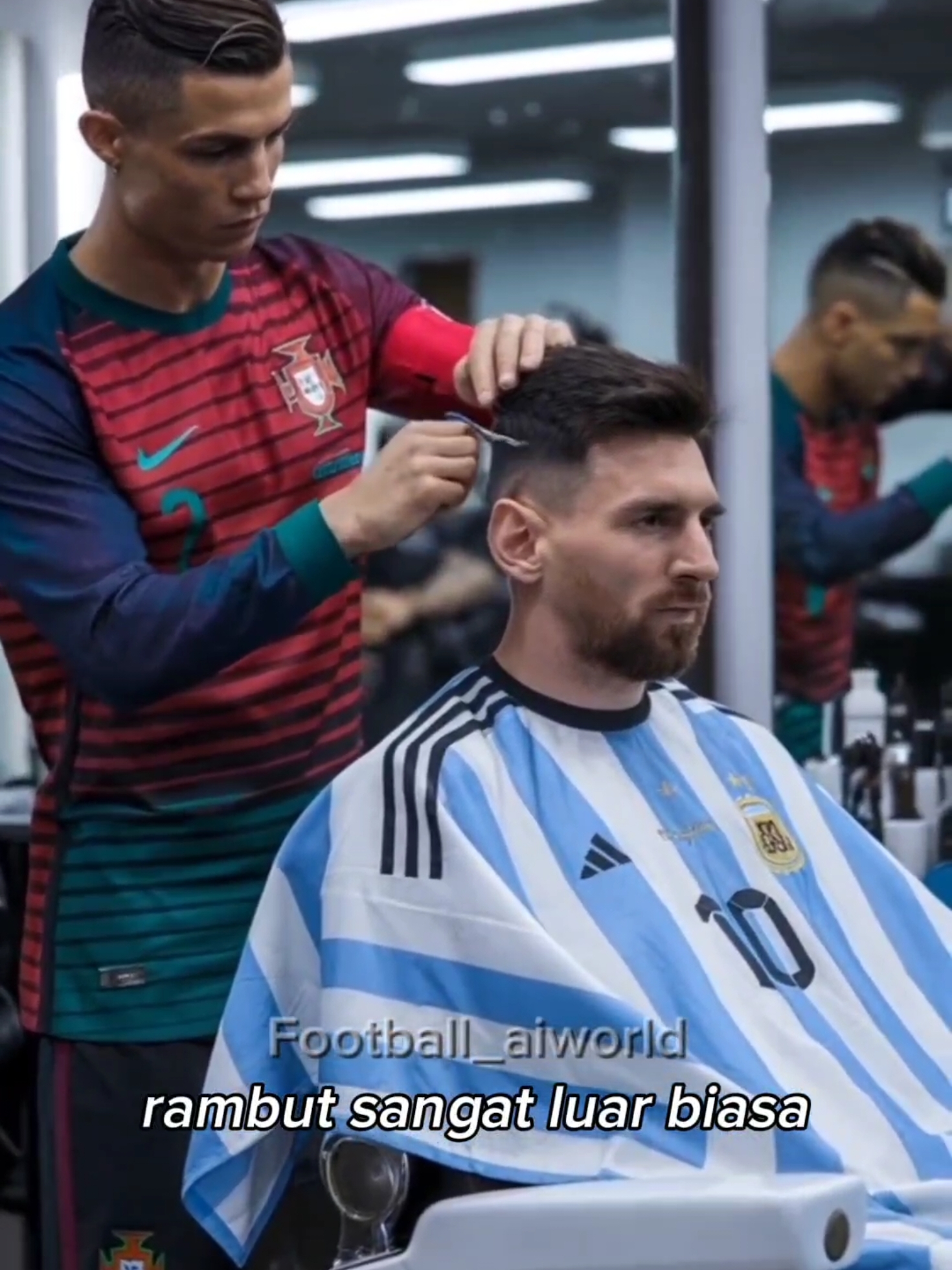 Tukang cukur Messi 🤑 #barcelona #realmadrid #fyp #manchestercity #manchesterunited #bayernmunich #chelsea #ucl #fyppppppppppppppppppppppp #fypシ゚ #worldcup2022 #uefachampionleague 