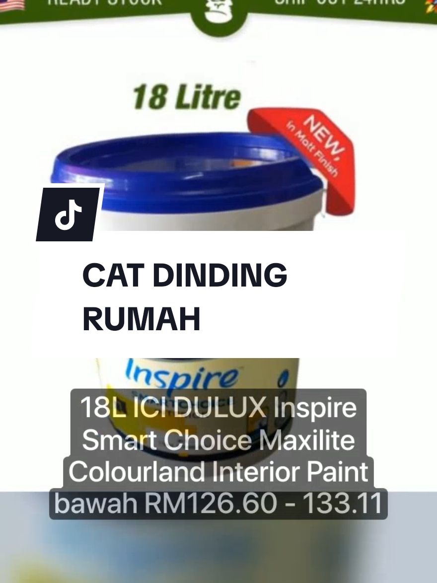 18L ICI DULUX Inspire Smart Choice Maxilite Colourland Interior Paint Cat Air Dinding Dalam Rumah Bilik Ruang Tamu bawah RM126.60 - 133.11 Cepat - Tamat esok! #duluxinspire #smartchoice #maxilite #maxilitetudulux #colourland #interiorpaint #catairdinding #catrumah #catrumahmurah #tiktokmalaysia🇲🇾 #viral #murah #trending #viralvideo #viral