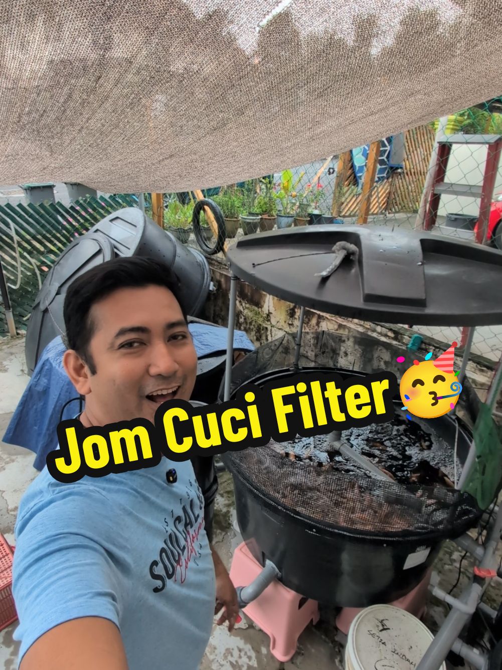 jom arini sy tunjukkan proses pembersihan filter sisten RAS🥳 #sistemras #talapiamerah #talapia 