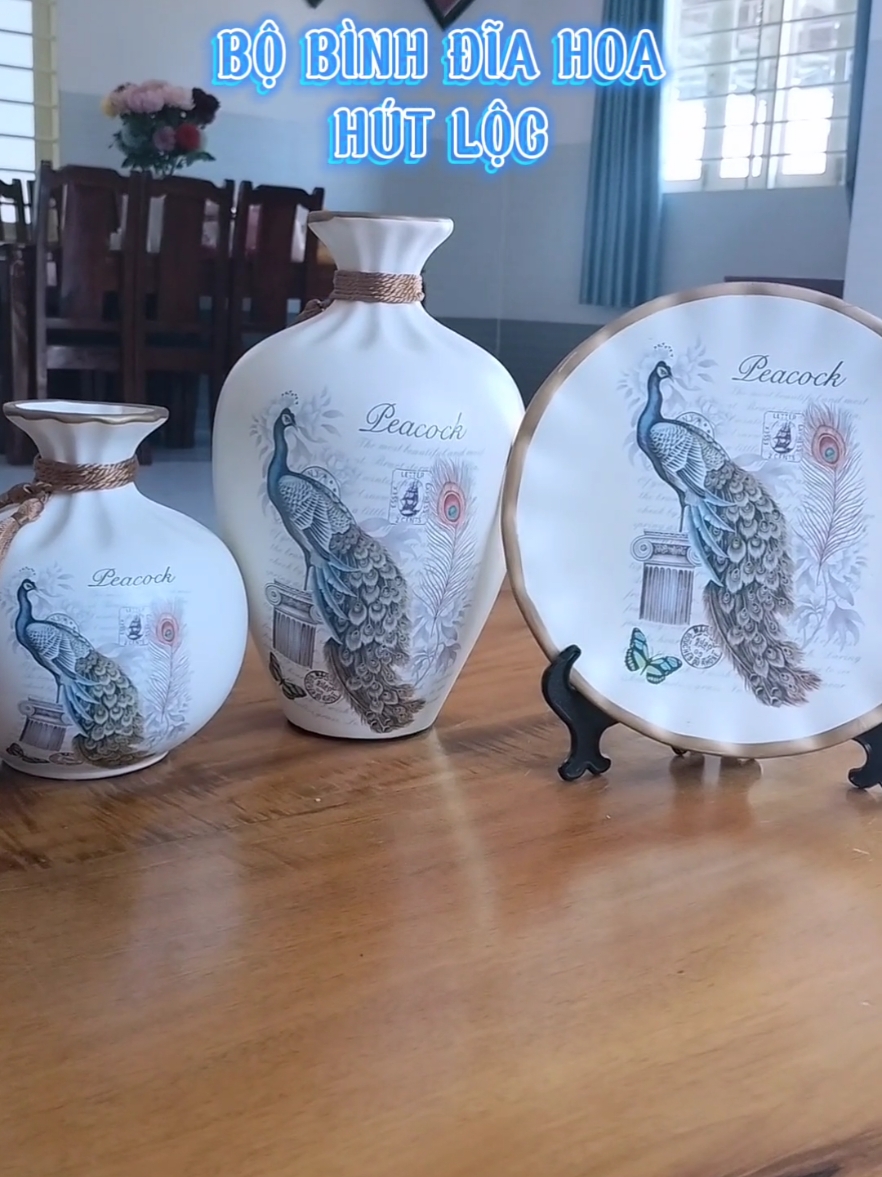 Set bình đĩa hoa hút lộc trang trí decor  #trangtrinha #viralvideo #viral #thinhhanhtiktok #thinhhanh 