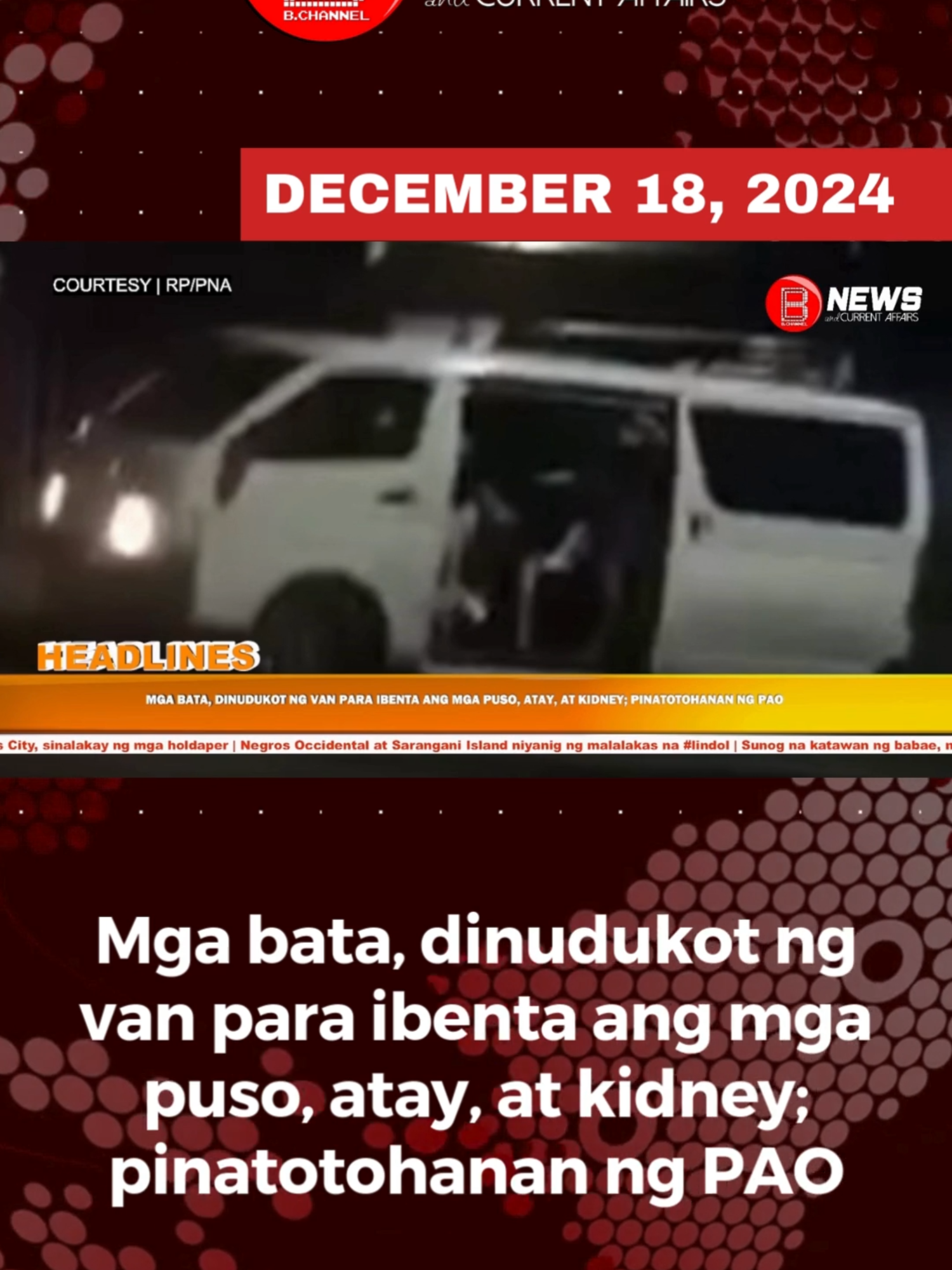 Mga bata, dinudukot ng van para ibenta ang mga puso, atay, at kidney; pinatotohanan ng PAO  #fyp #viral #PAO #awareness