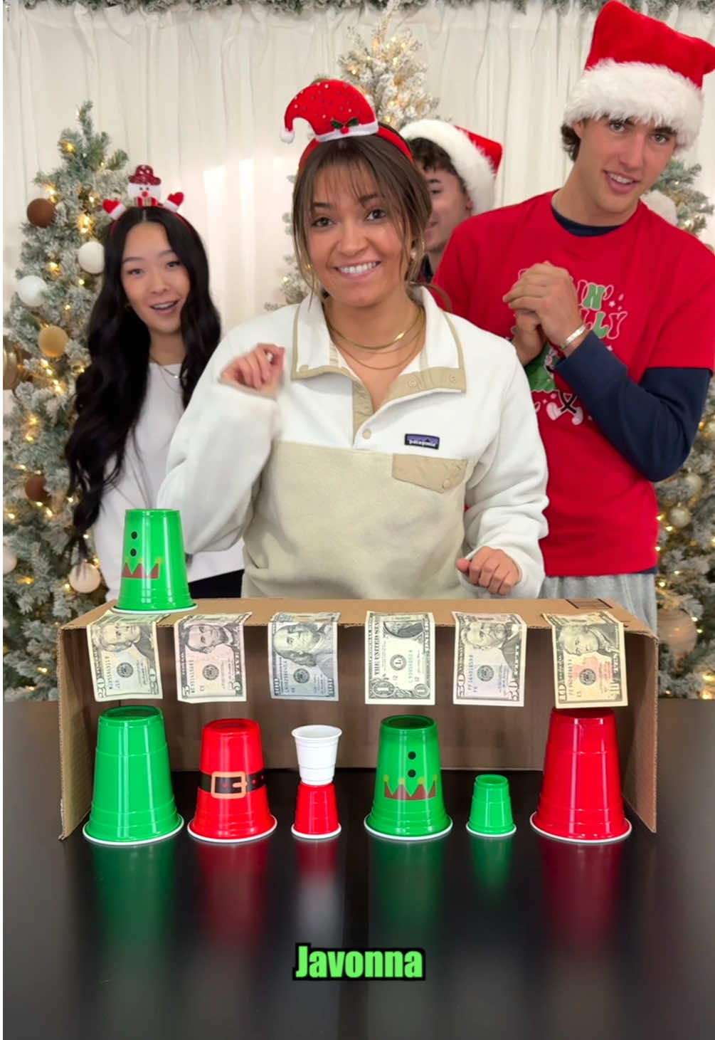 Match the Cup, Win the Cash! 🎁 Who will make the most money? 🎄 #christmas #family #game 