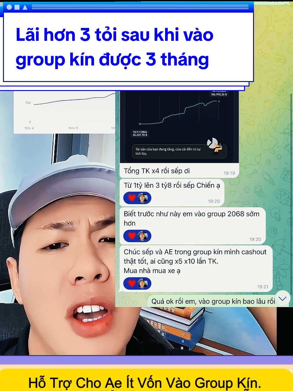 Lãi hơn 3 tỏi sau khi vào group kín được 3 tháng ! #btchomnay #btcmoinhat #bitcoinhomnay #bitcoinmoinhat #coinhomnay #cryptohomnay #cryptomoinhat #muadinhbanday #duongthanhchien 