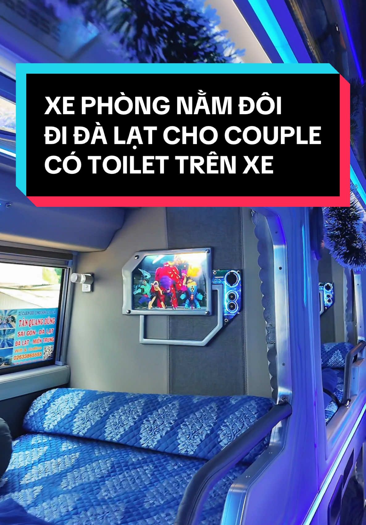 Xe giường nằm đôi đi du lịch Đà Lạt riêng tư mà lại có toilet thế này thì còn gì bằng nữa !  #tuilasapne #ancungtiktok #LearnOnTikTok #vtmgr #reviewanngon #dalat 