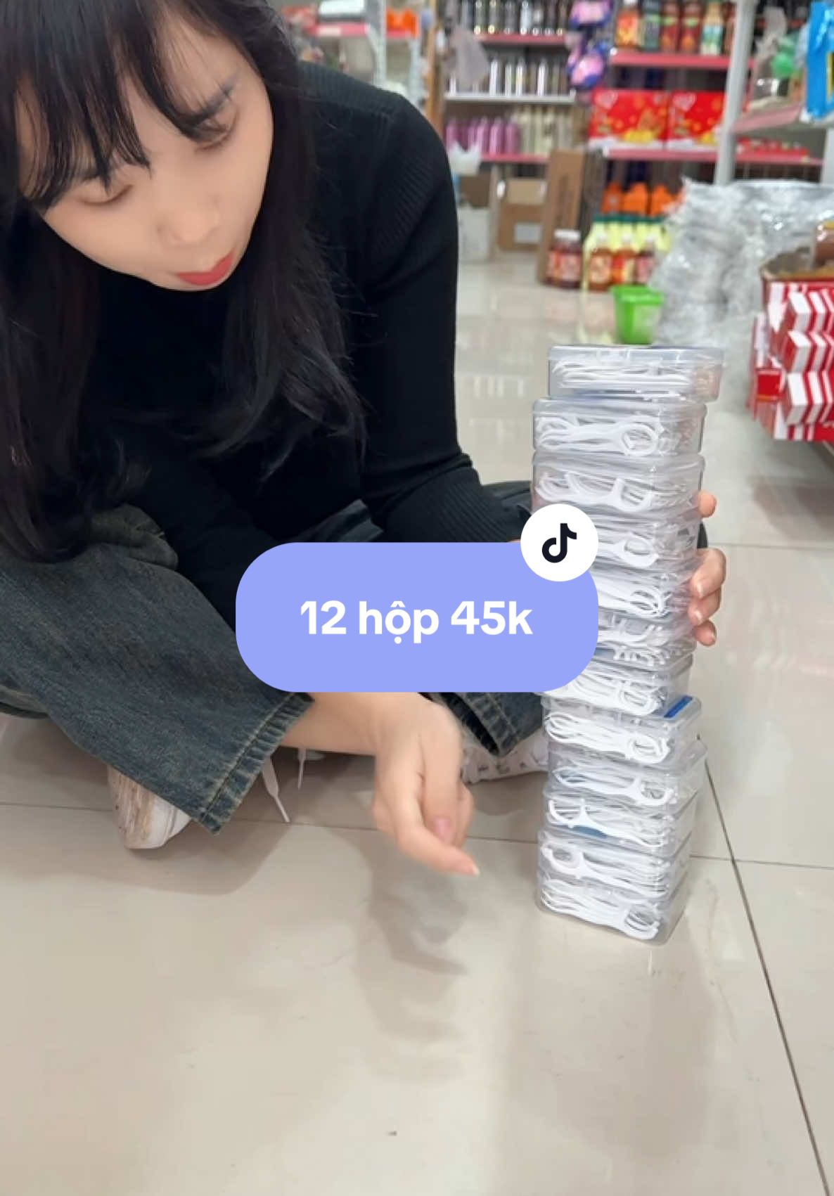 12 hộp tăm chỉ nha khoa 45k #diepcoine #tamchinhakhoa 