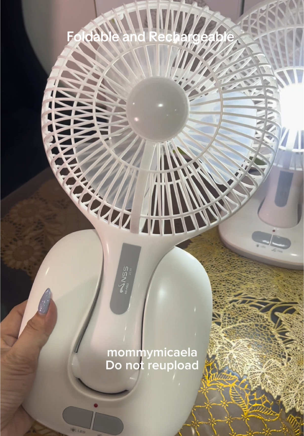 Foldable and Rechargeable Perfect for Travel and Emergency Use❤️ #solarfan #rechargeablefan #portablefan 